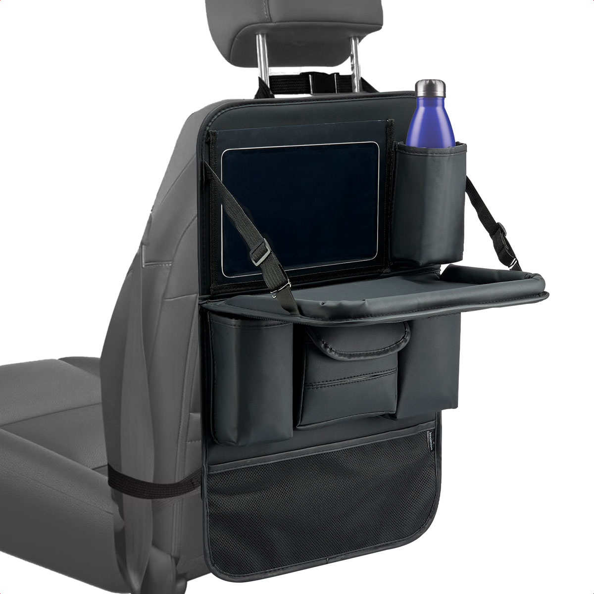 imoshion Luxe Autostoel Organizer - Tablethouder Auto - 7 Opbergvakken - Zwart