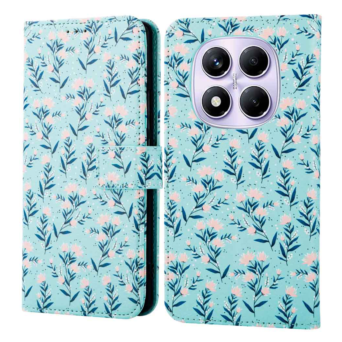 imoshion Design Bookcase voor de Xiaomi Redmi Note 14 Pro (4G) - Blue Flowers