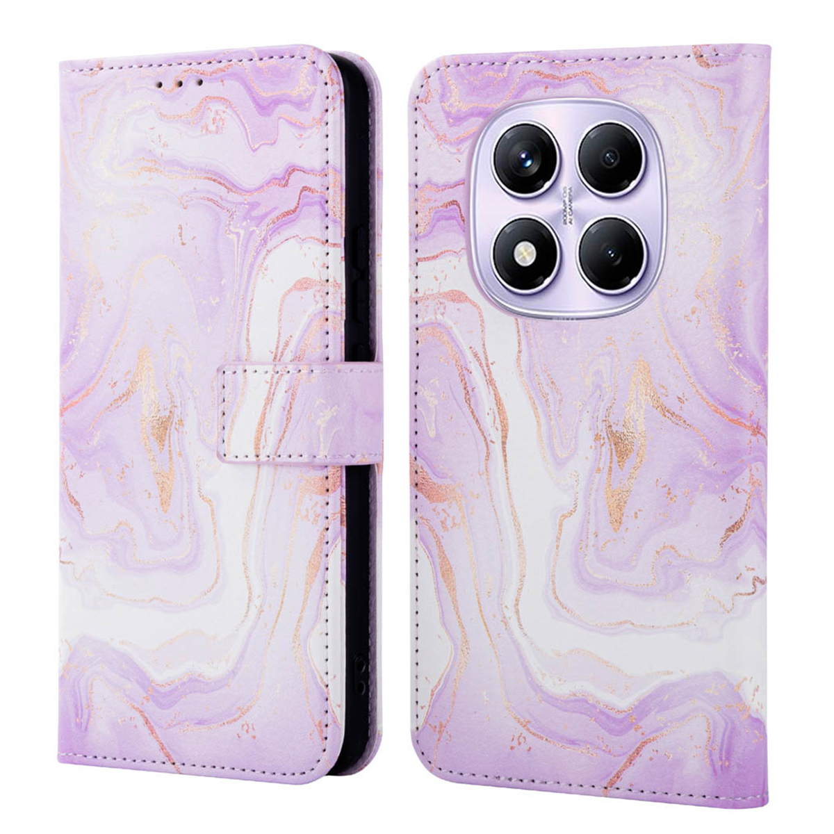 imoshion Design Bookcase voor de Xiaomi Redmi Note 14 Pro (4G) - Purple Marble