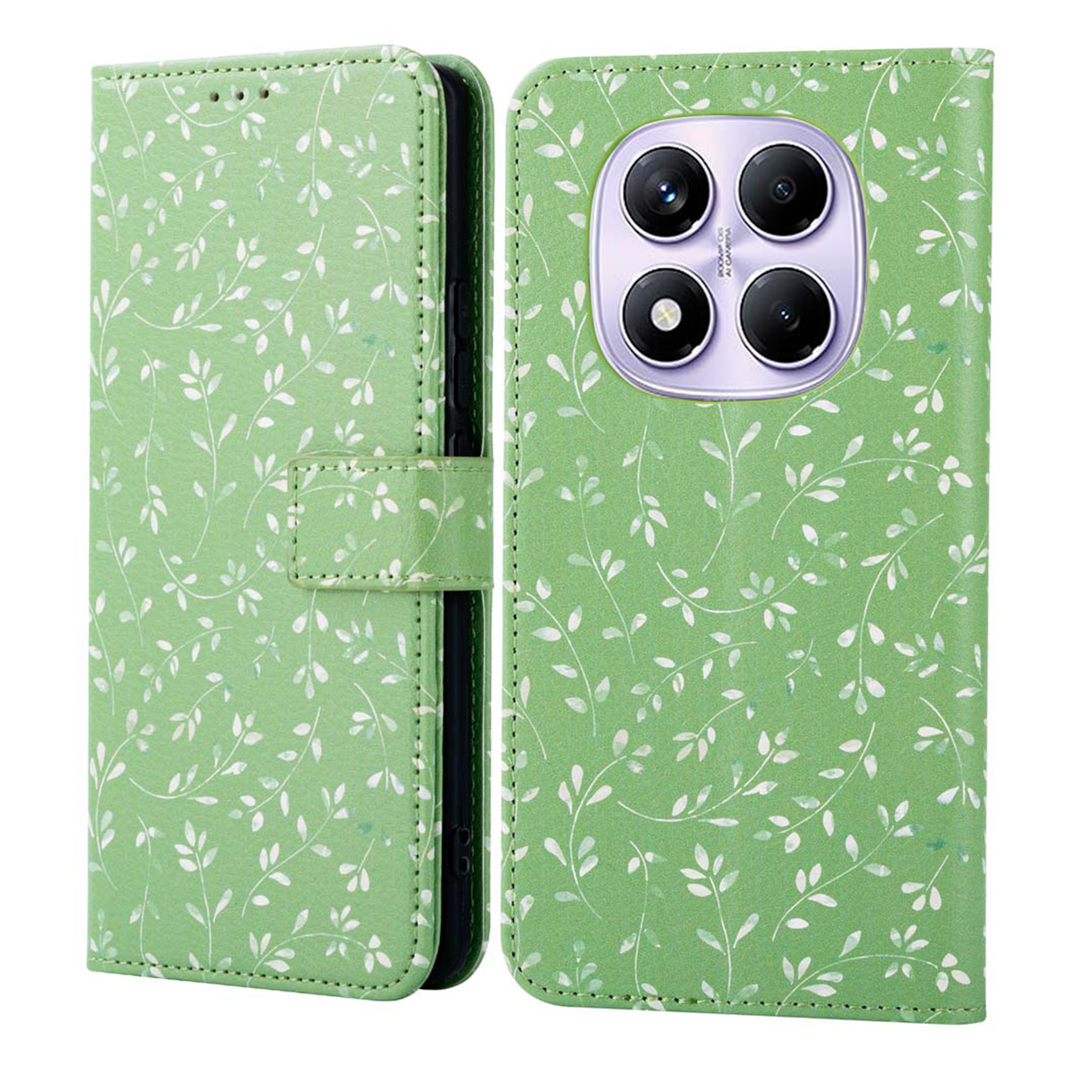 imoshion Design Bookcase voor de Xiaomi Redmi Note 14 Pro (4G) - Green Flowers