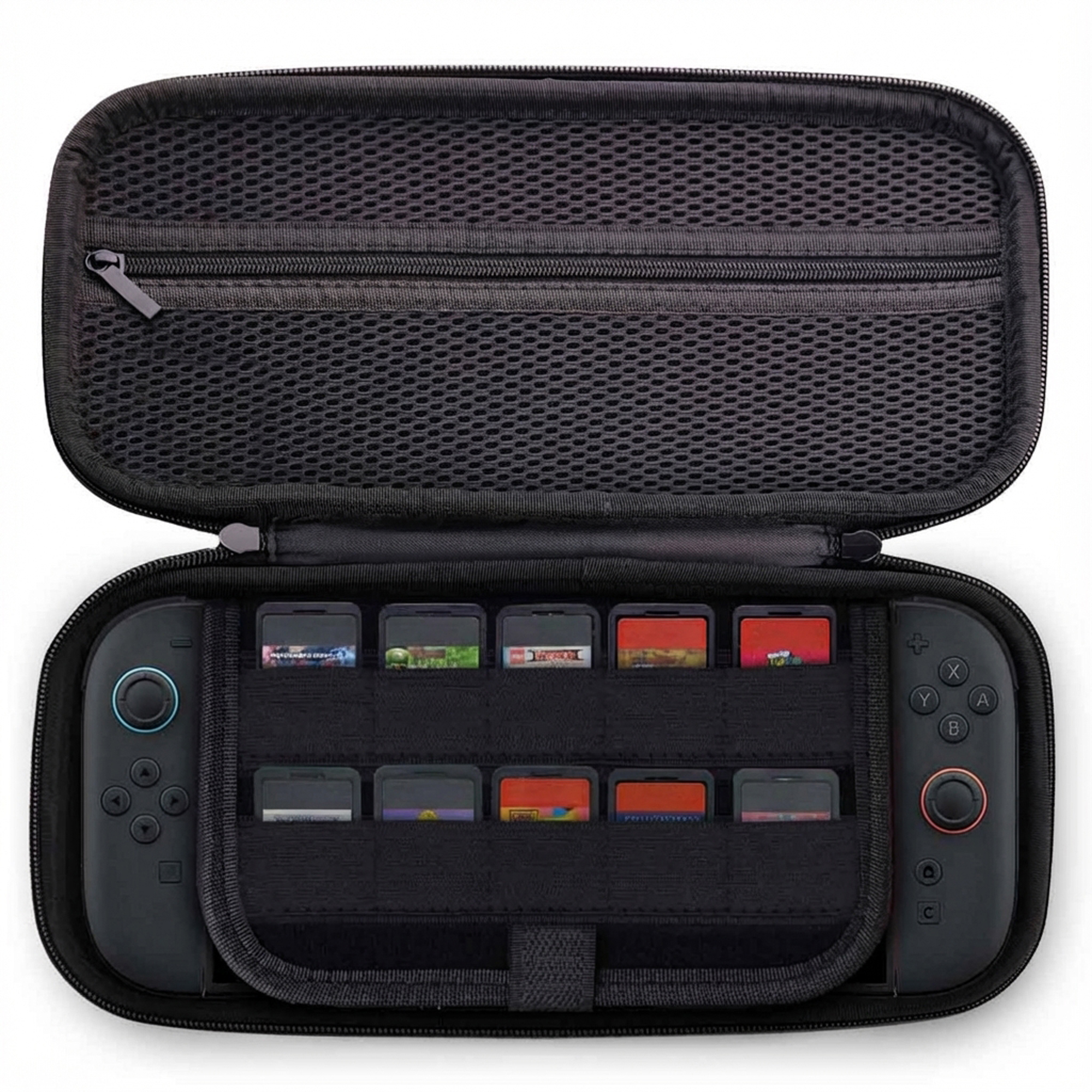 imoshion Nintendo Switch 2 Case met ritsvak - Hoes Nintendo Switch 2 / Switch (OLED) met handvat - Zwart
