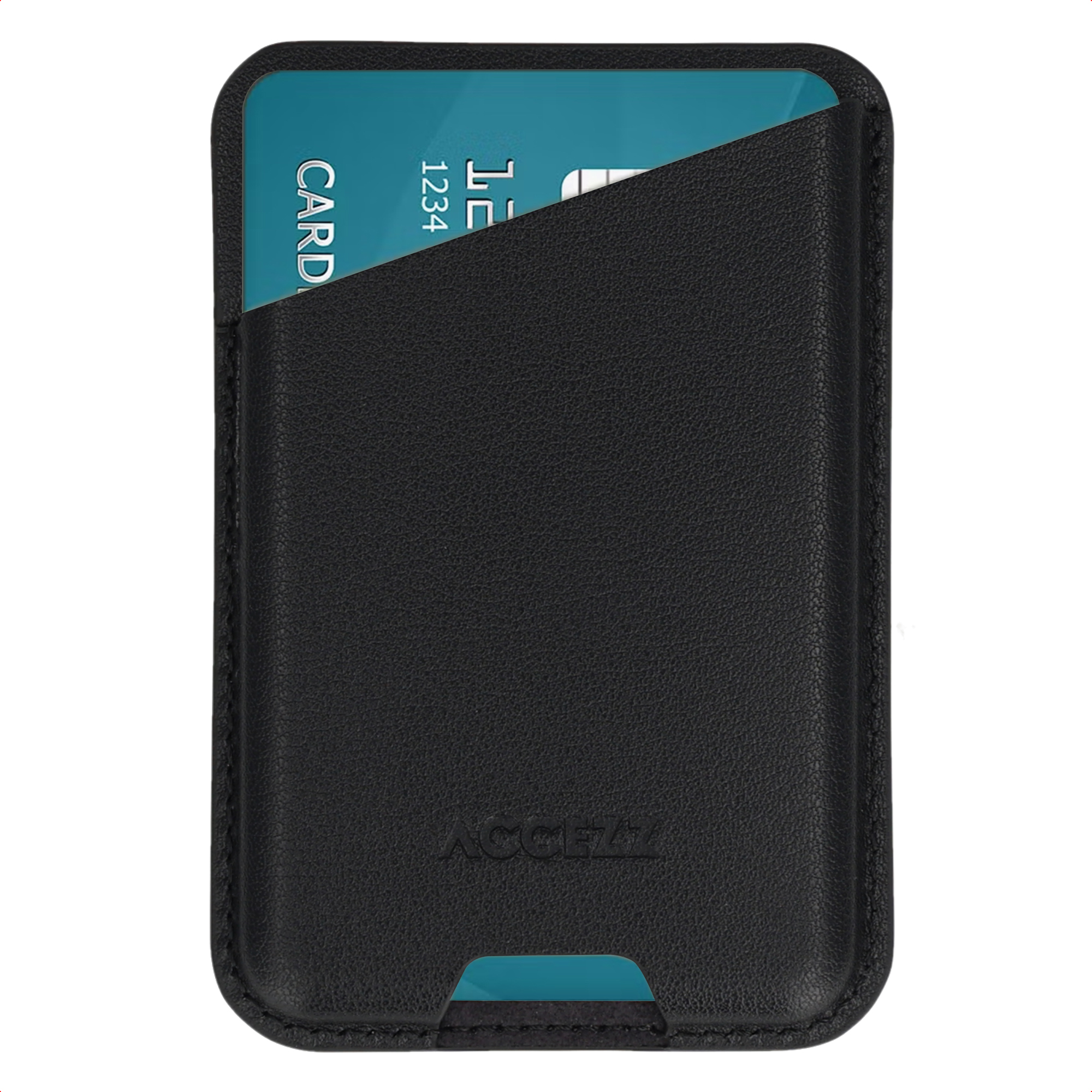 Accezz Magnetische Leren Kaarthouder - Geschikt voor Apple Find My - Onyx Black