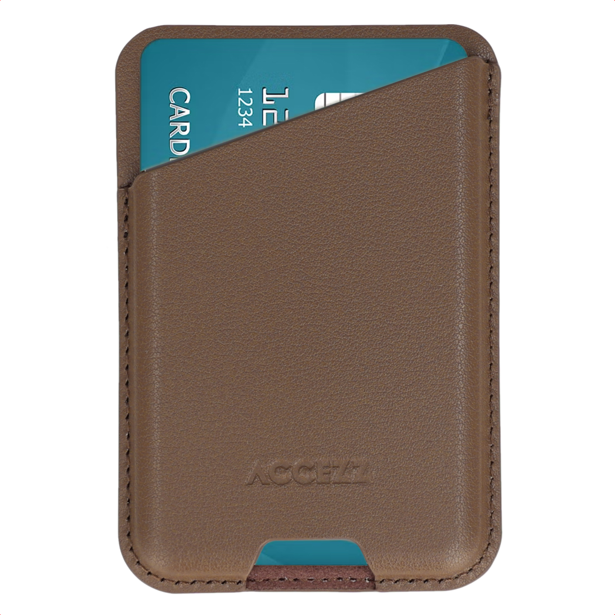 Accezz Magnetische Leren Kaarthouder - Geschikt voor Apple Find My - Coffee Brown
