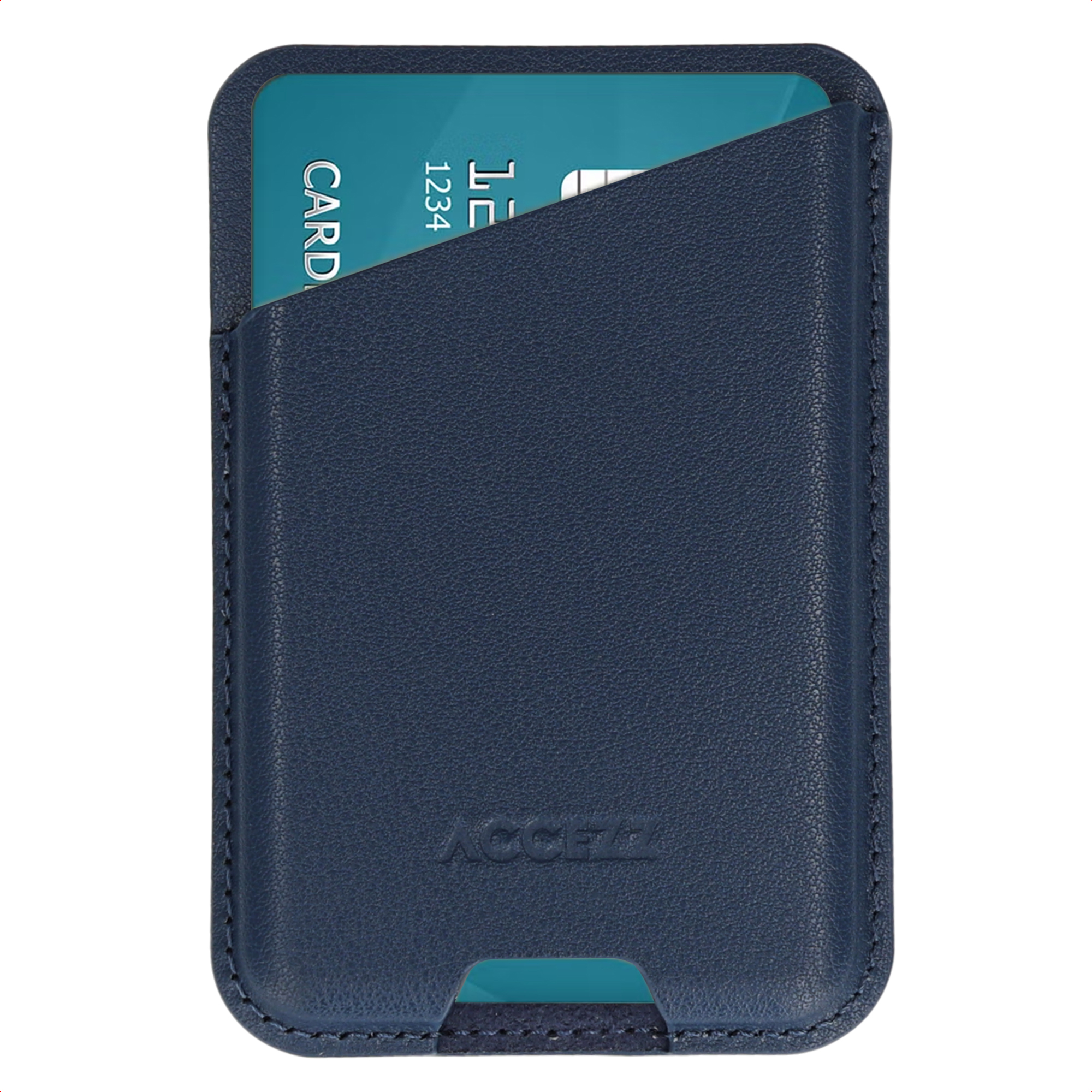 Accezz Magnetische Leren Kaarthouder - Geschikt voor Apple Find My - Nightfall Blue