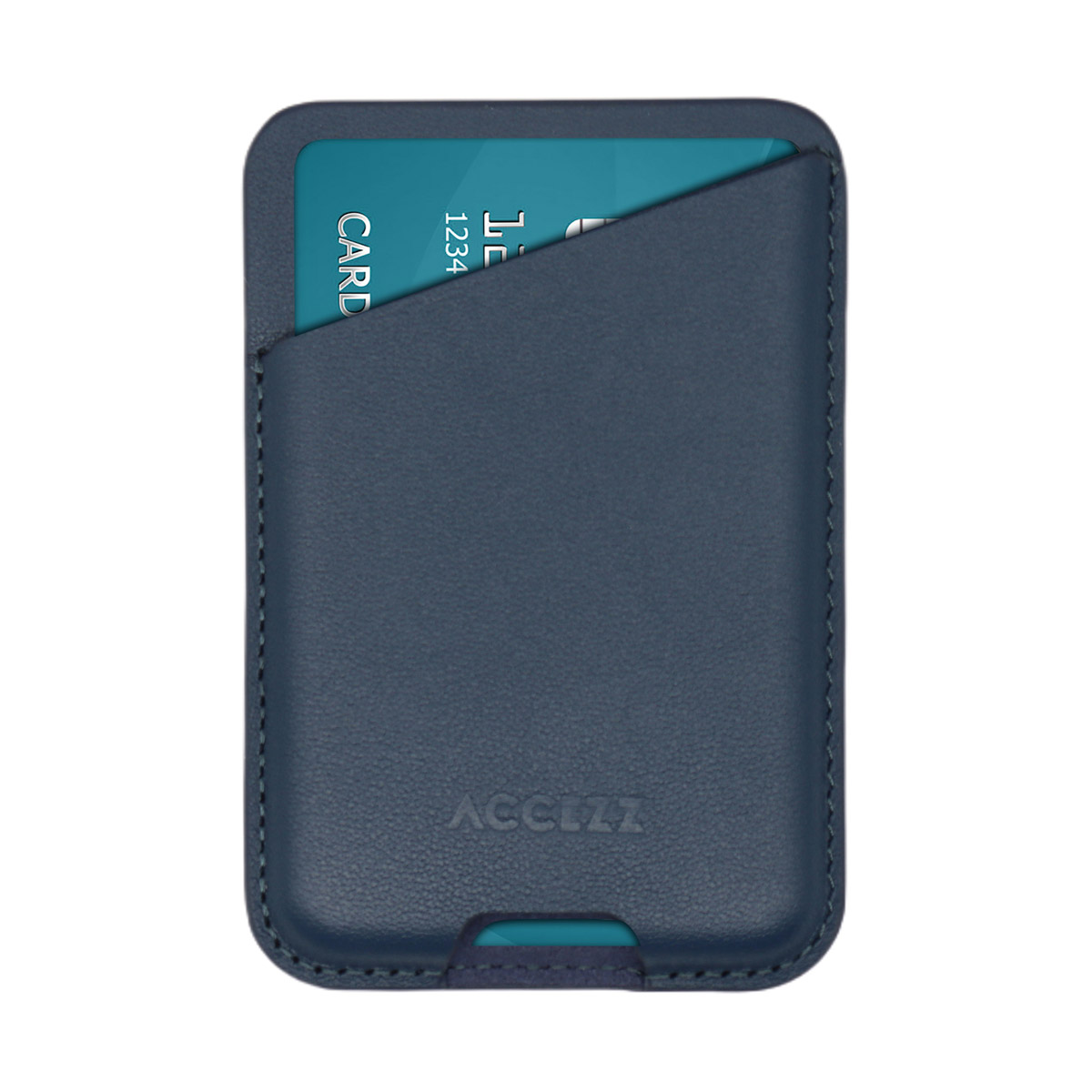 Accezz Leren Kaarthouder - Geschikt voor MagSafe en Qi2 - Nightfall Blue