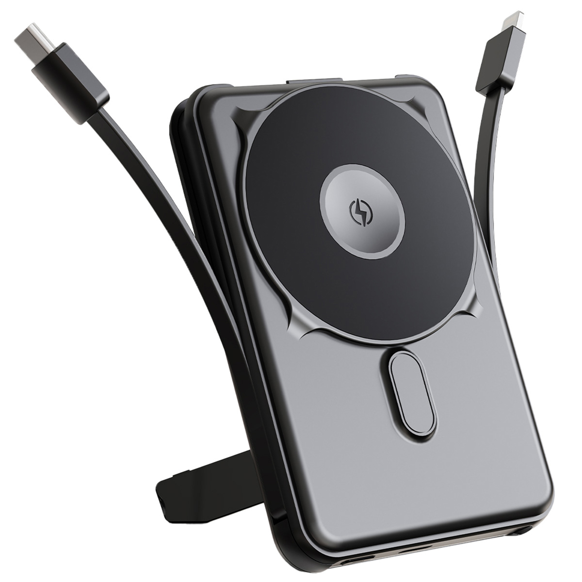 imoshion 4-in-1 MagSafe Powerbank met standaard 10.000 mAh - Power Delivery - iPhone / AirPods / Apple Watch - Zwart