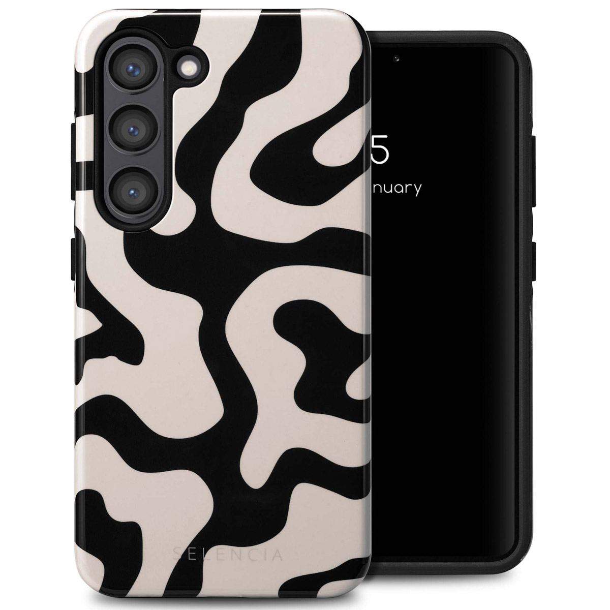 Selencia Vivid Backcover voor de Samsung Galaxy S23 - Art Wave Black