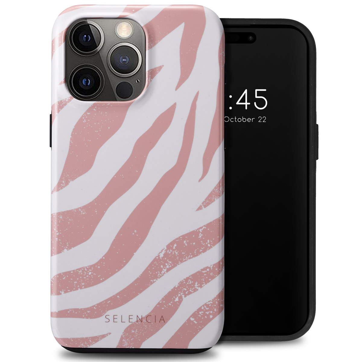 Selencia Coque arrière Vivid Apple iPhone 15 Pro Max - Colorful Zebra Old Pink
