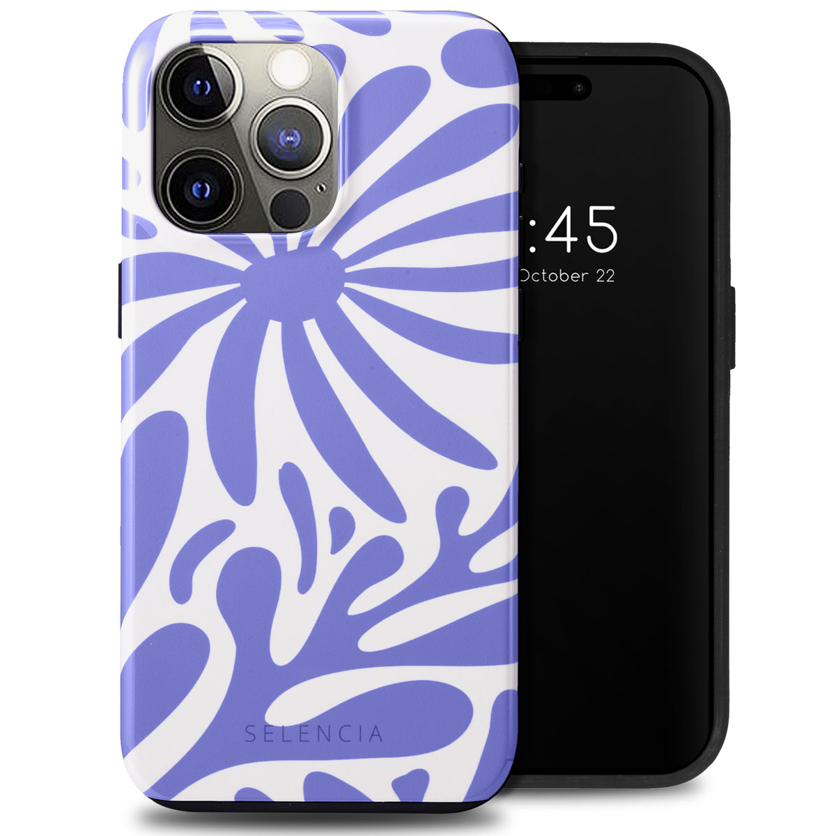 Selencia Coque arrière Vivid Apple iPhone 15 Pro Max - Modern Bloom Sapphire Blue