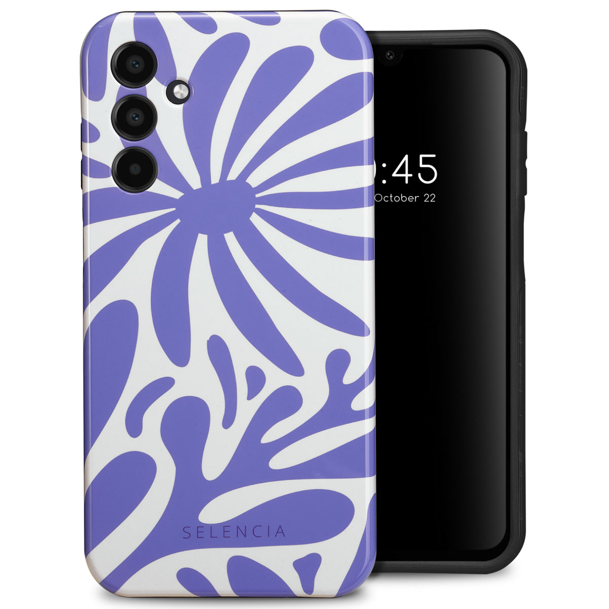 Selencia Coque arrière Vivid Samsung Galaxy A15 (5G/4G) - Modern Bloom Sapphire Blue