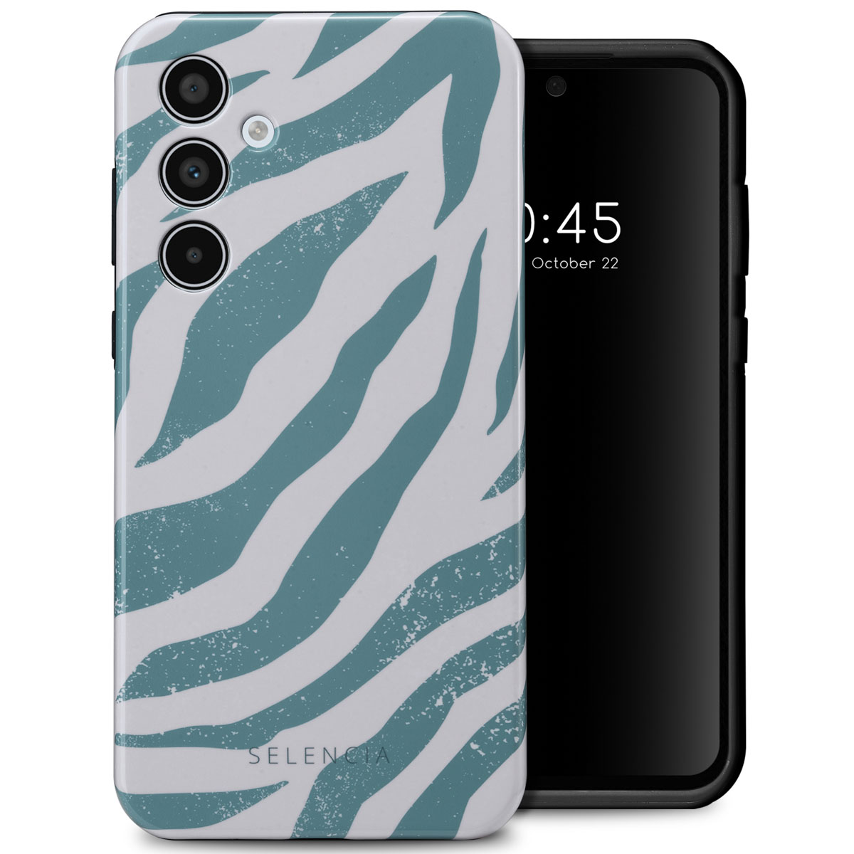 Selencia Coque arrière Vivid Samsung Galaxy A35 - Colorful Zebra Pine Blue