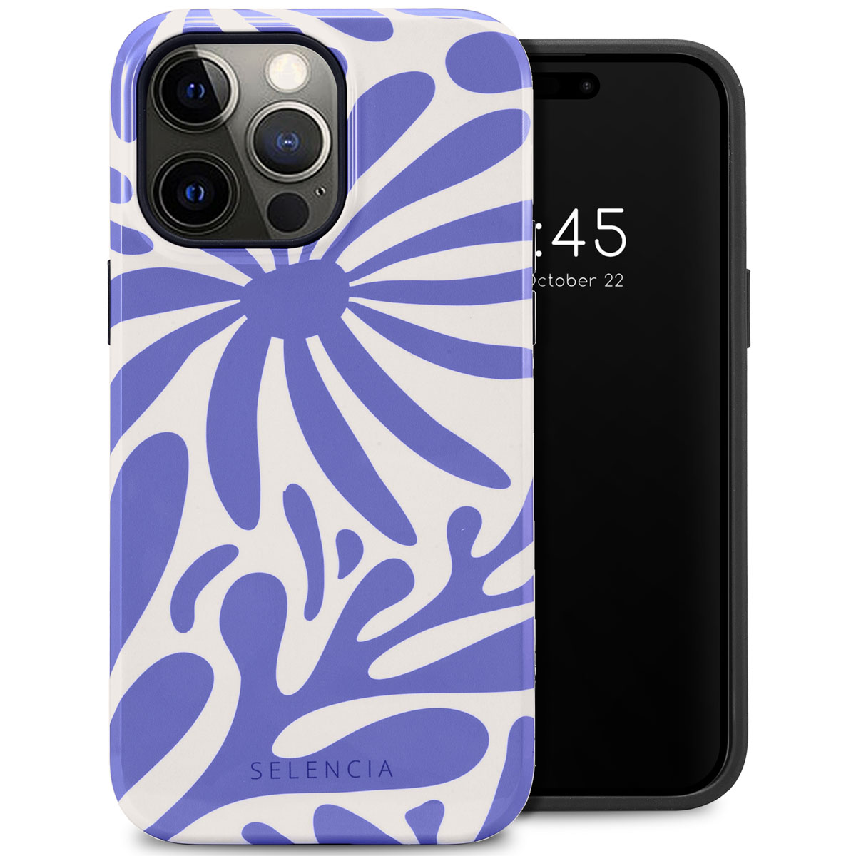 Selencia Coque arrière Vivid Apple iPhone 14 Pro Max - Modern Bloom Sapphire Blue