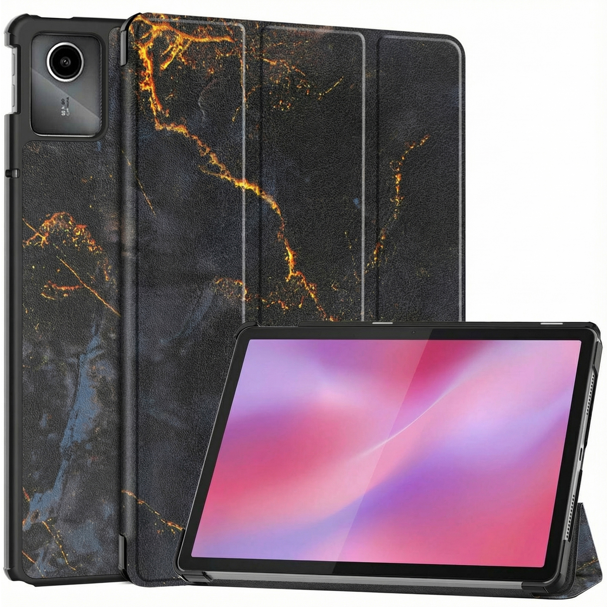 imoshion Design Trifold Bookcase voor de Lenovo Tab M11 - Black Marble