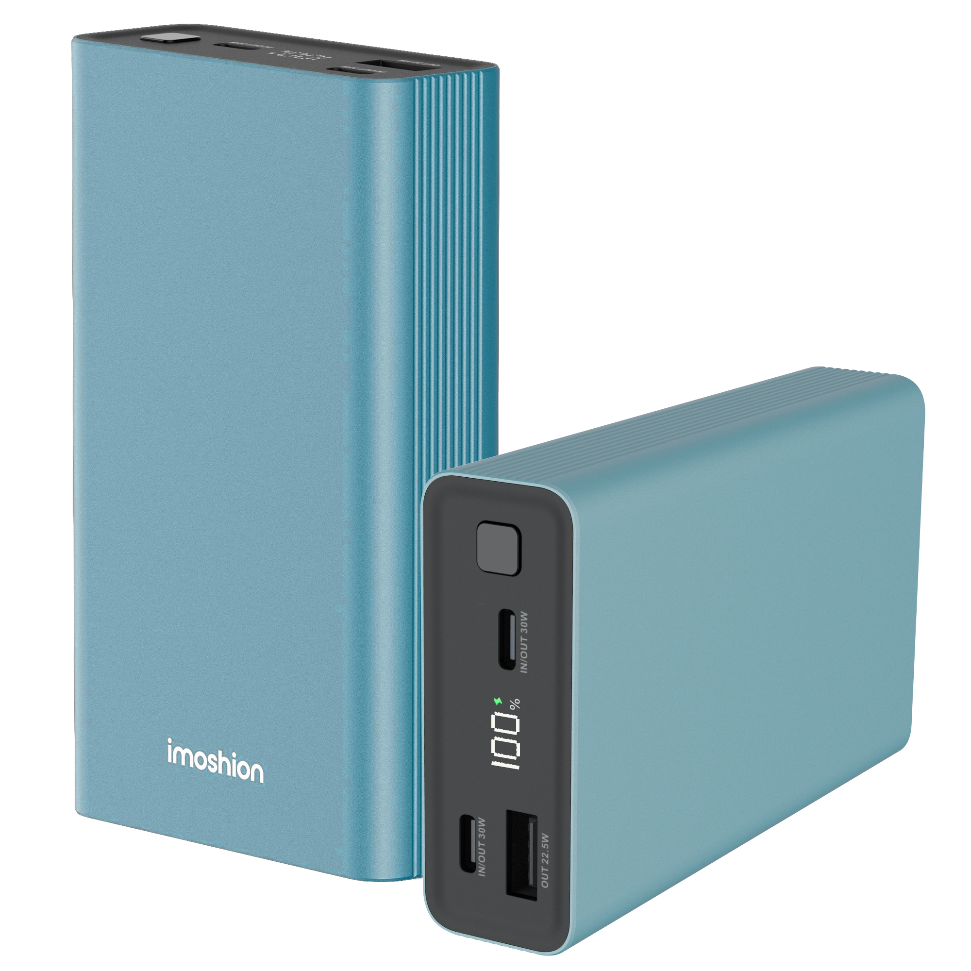 imoshion Ultra Series Aluminium Powerbank 20.000 mAh - Quick Charge en Power Delivery - Petrol Green