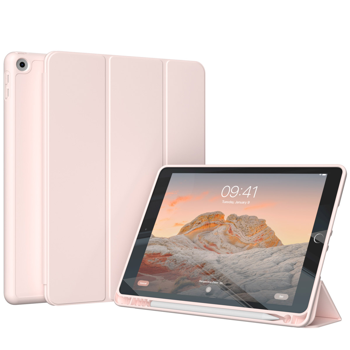Accezz Smart Silicone Bookcase voor de Apple iPad 6 (2018) 9.7 inch / iPad 5 (2017) 9.7 inch - Roze