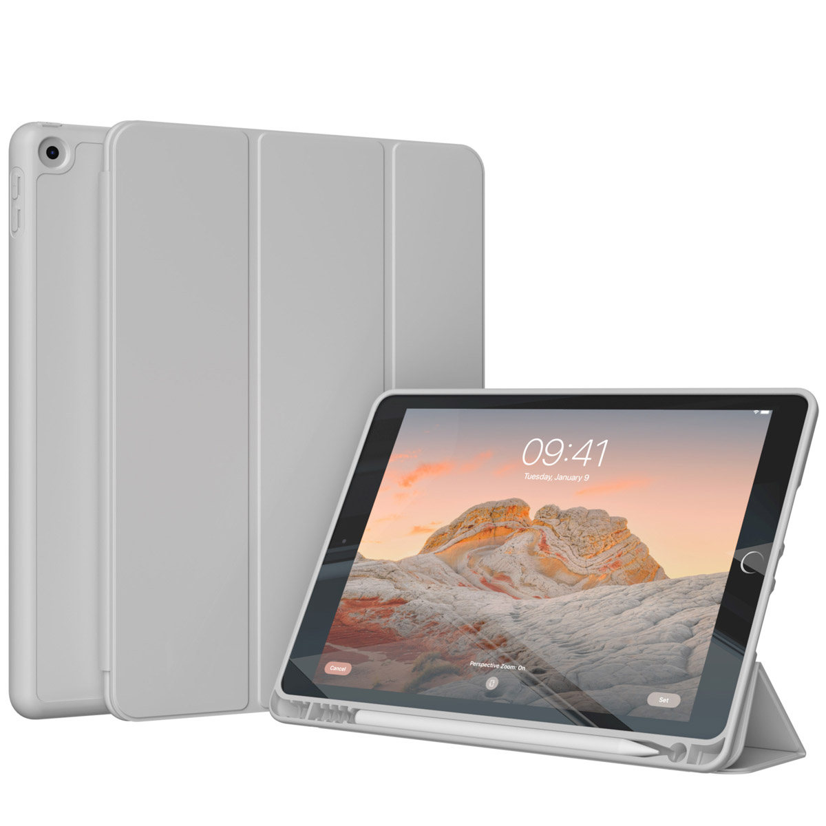 Accezz Smart Silicone Bookcase voor de Apple iPad 6 (2018) 9.7 inch / iPad 5 (2017) 9.7 inch - Grijs