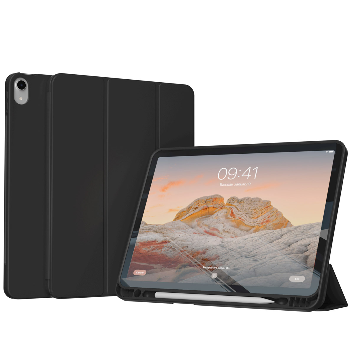 Accezz Smart Silicone Bookcase voor de Apple iPad 11 (2025) 11 inch A16 / iPad 10 (2022) 10.9 inch - Zwart