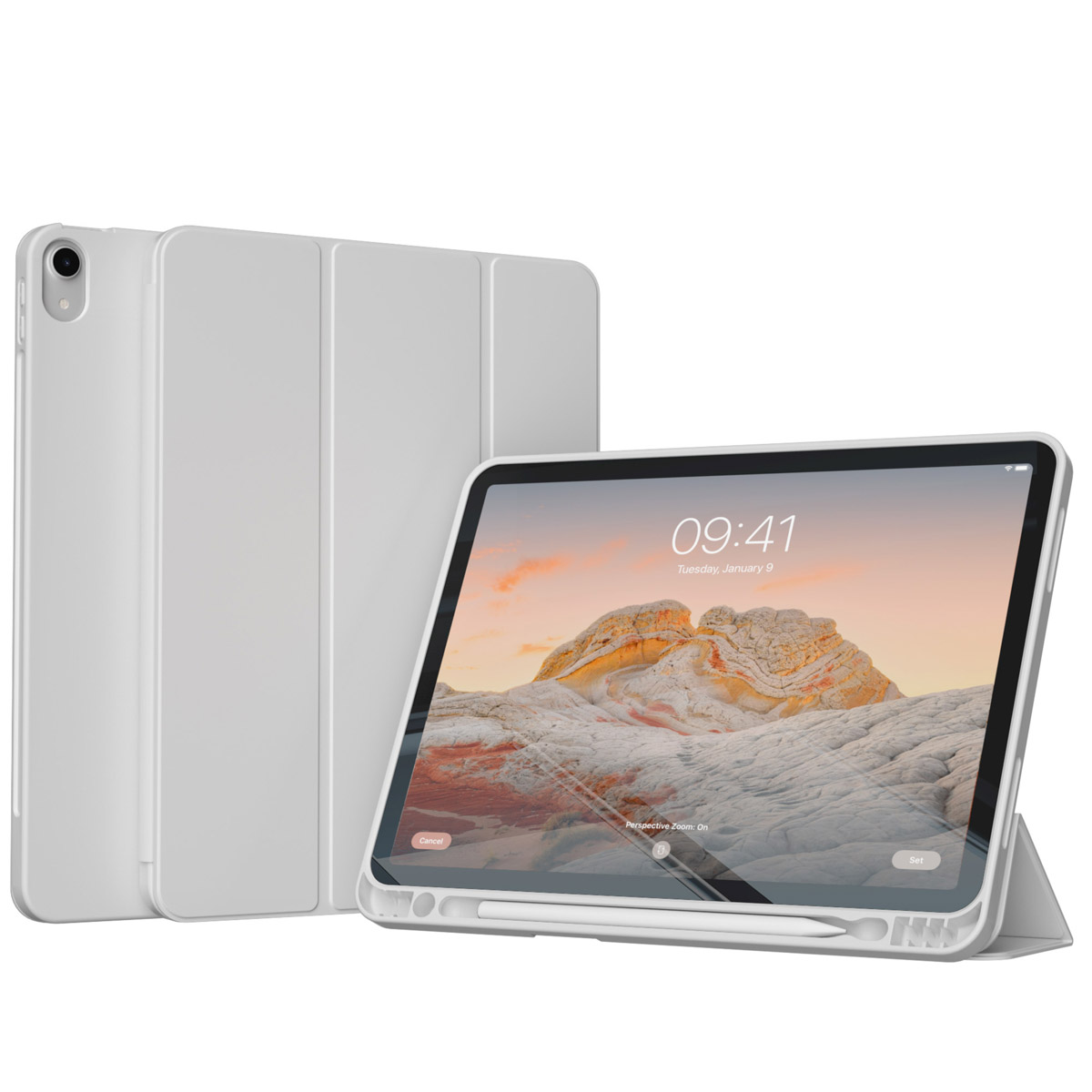 Accezz Smart Silicone Bookcase voor de Apple iPad Air 11 inch (2026) M4 / (2025) M3 / (2024) M2 / Air 5 (2022) / Air 4 (2020) - Grijs