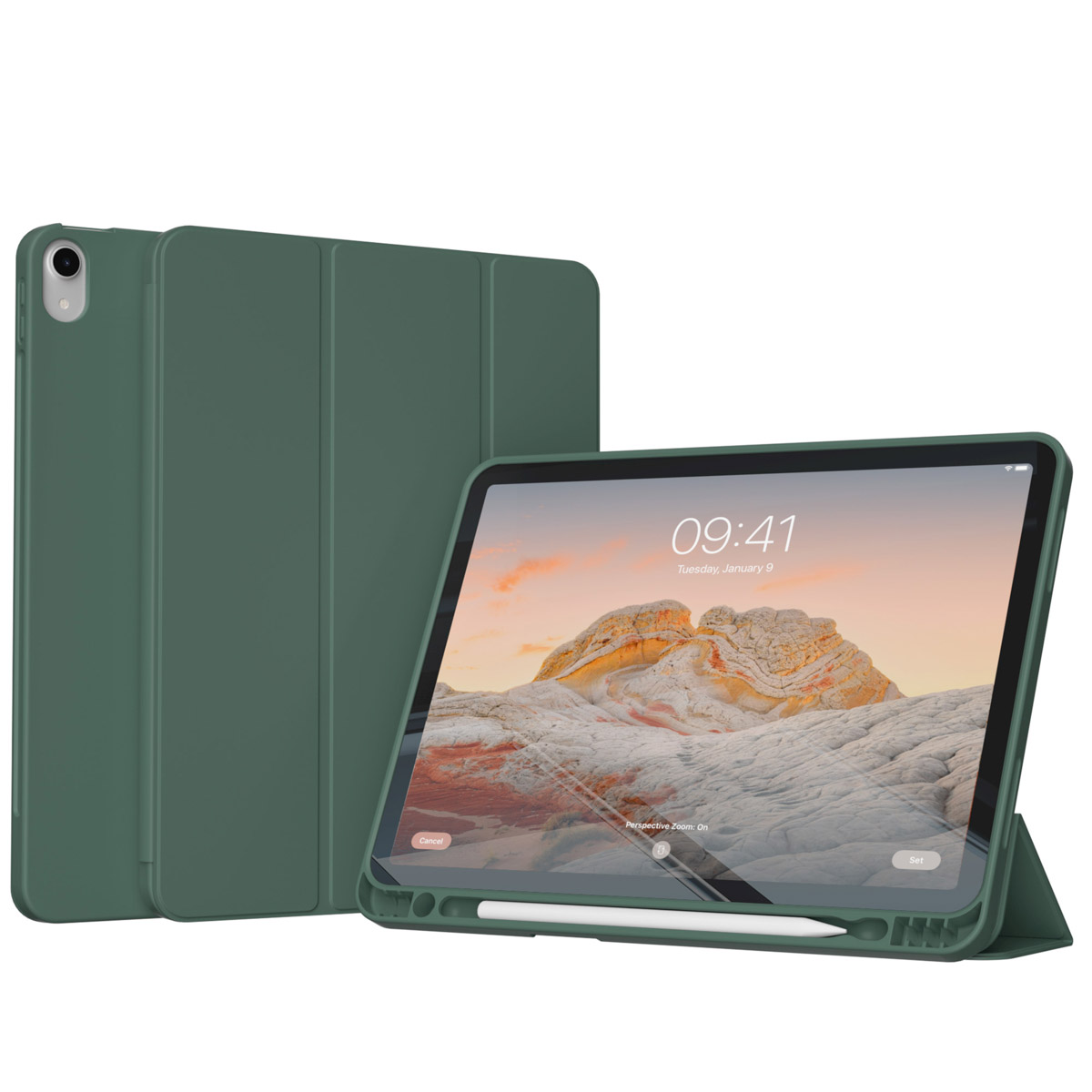 Accezz Smart Silicone Bookcase voor de Apple iPad Air 11 inch (2026) M4 / (2025) M3 / (2024) M2 / Air 5 (2022) / Air 4 (2020) - Donkergroen