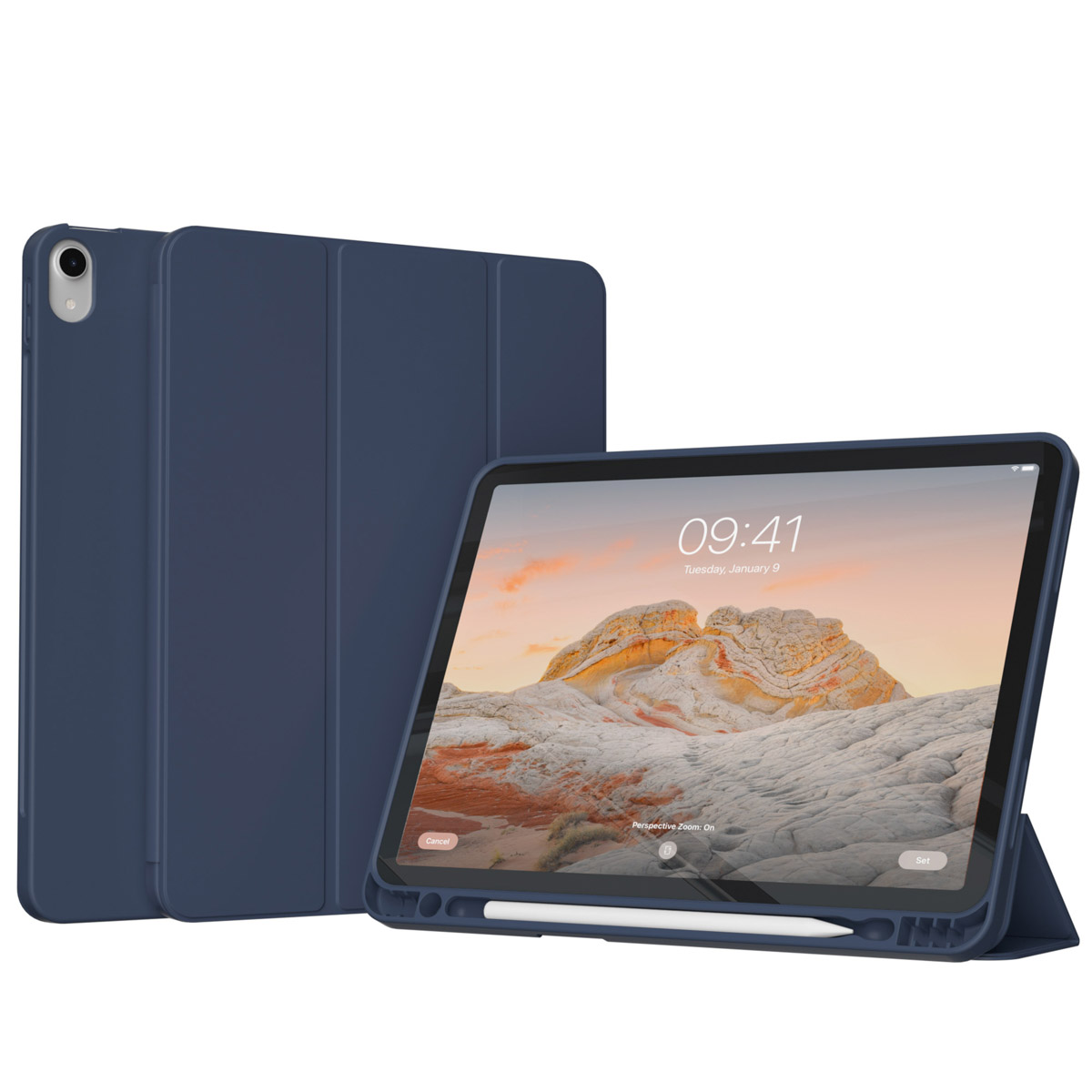 Accezz Smart Silicone Bookcase voor de Apple iPad Air 11 inch (2026) M4 / (2025) M3 / (2024) M2 / Air 5 (2022) / Air 4 (2020) - Donkerblauw