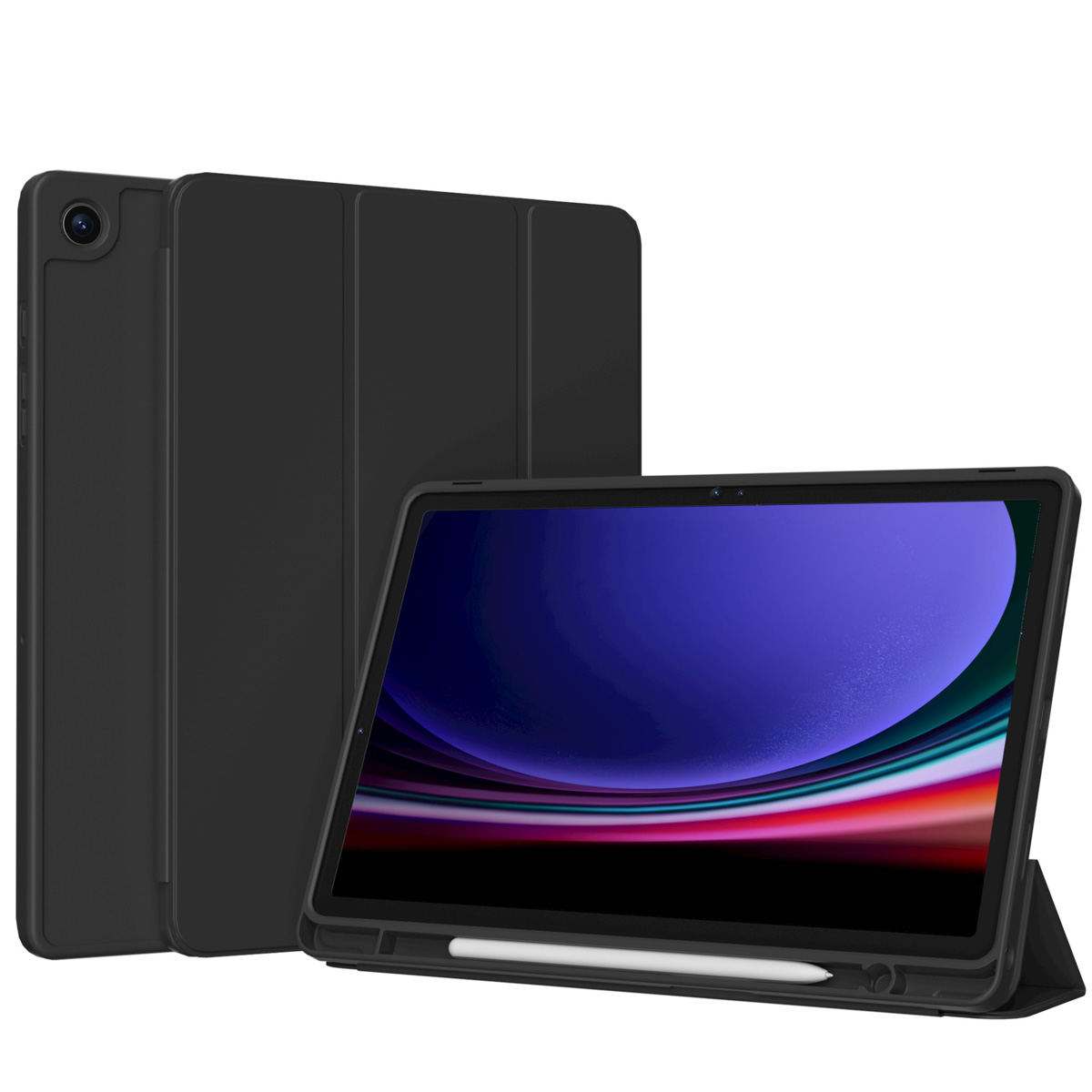 Accezz Smart Silicone Bookcase voor de Samsung Galaxy Tab A9 Plus - Zwart