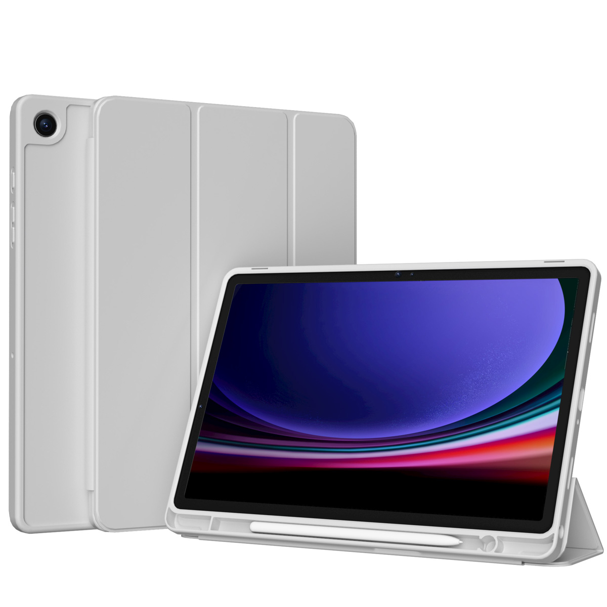 Accezz Smart Silicone Bookcase voor de Samsung Galaxy Tab A9 Plus - Grijs