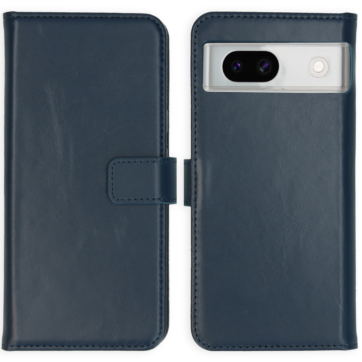 Selencia Echt Leren Bookcase voor de Google Pixel 8a - Blauw