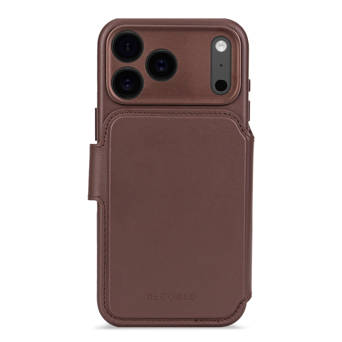 Decoded Portefeuille détachable 2 en 1 en cuir MagSafe Apple iPhone 17 Pro - Chocolate Brown