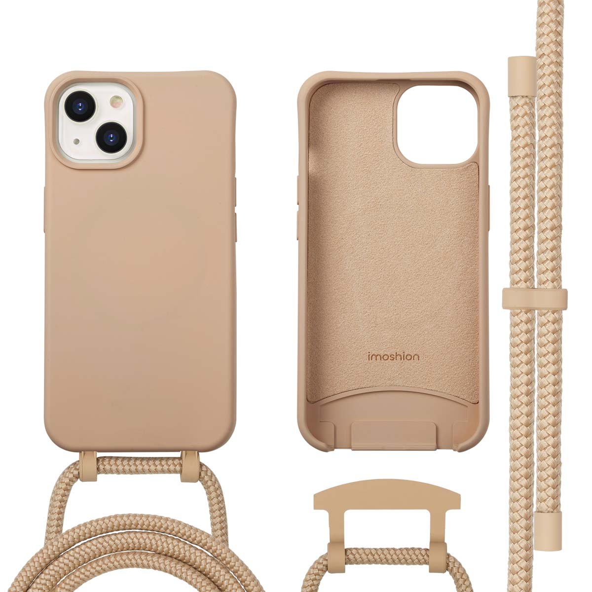 imoshion Coque arrière Color avec cordon amovible et MagSafe Apple iPhone 14 - Nude