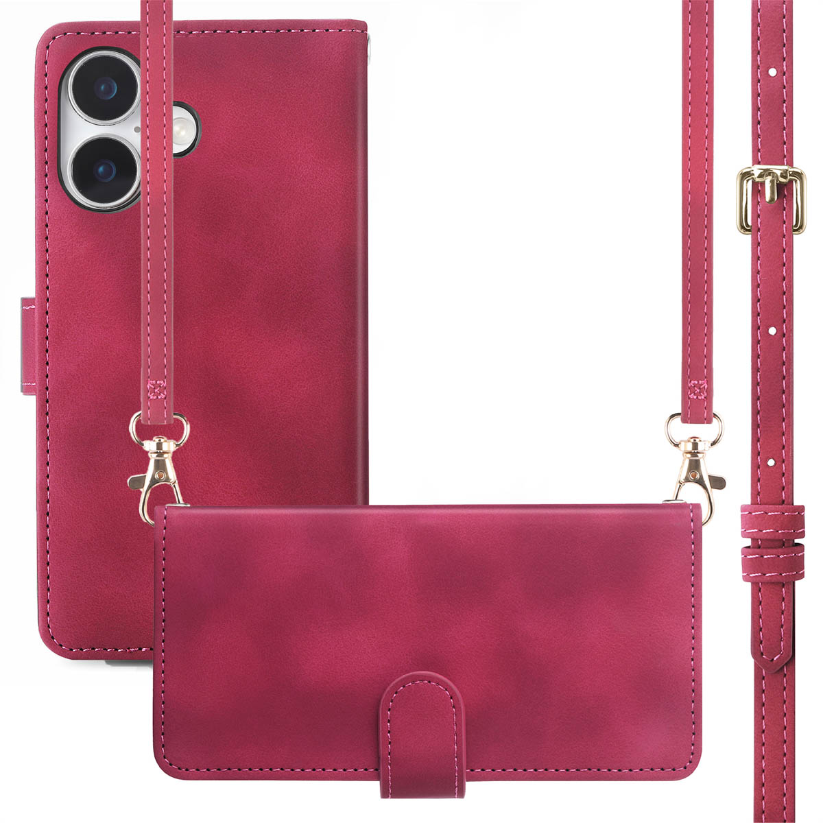 imoshion Bookcase met koord voor de Apple iPhone 16 - Rood