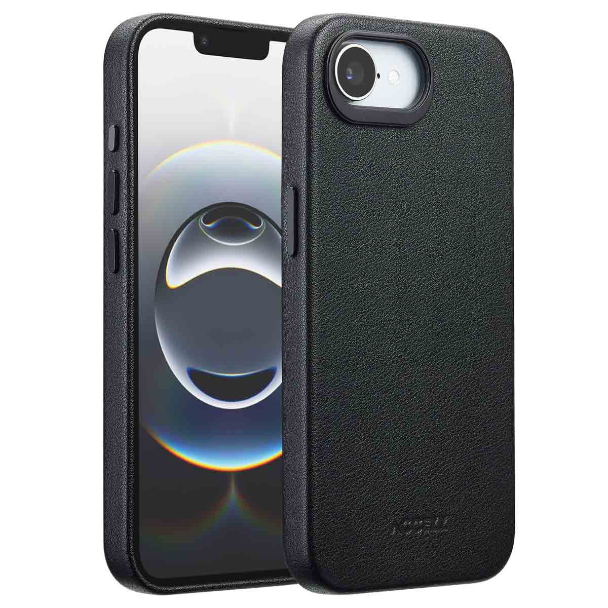 Accezz MagSafe Leather Backcover voor de Apple iPhone 17e / 16e - Onyx Black