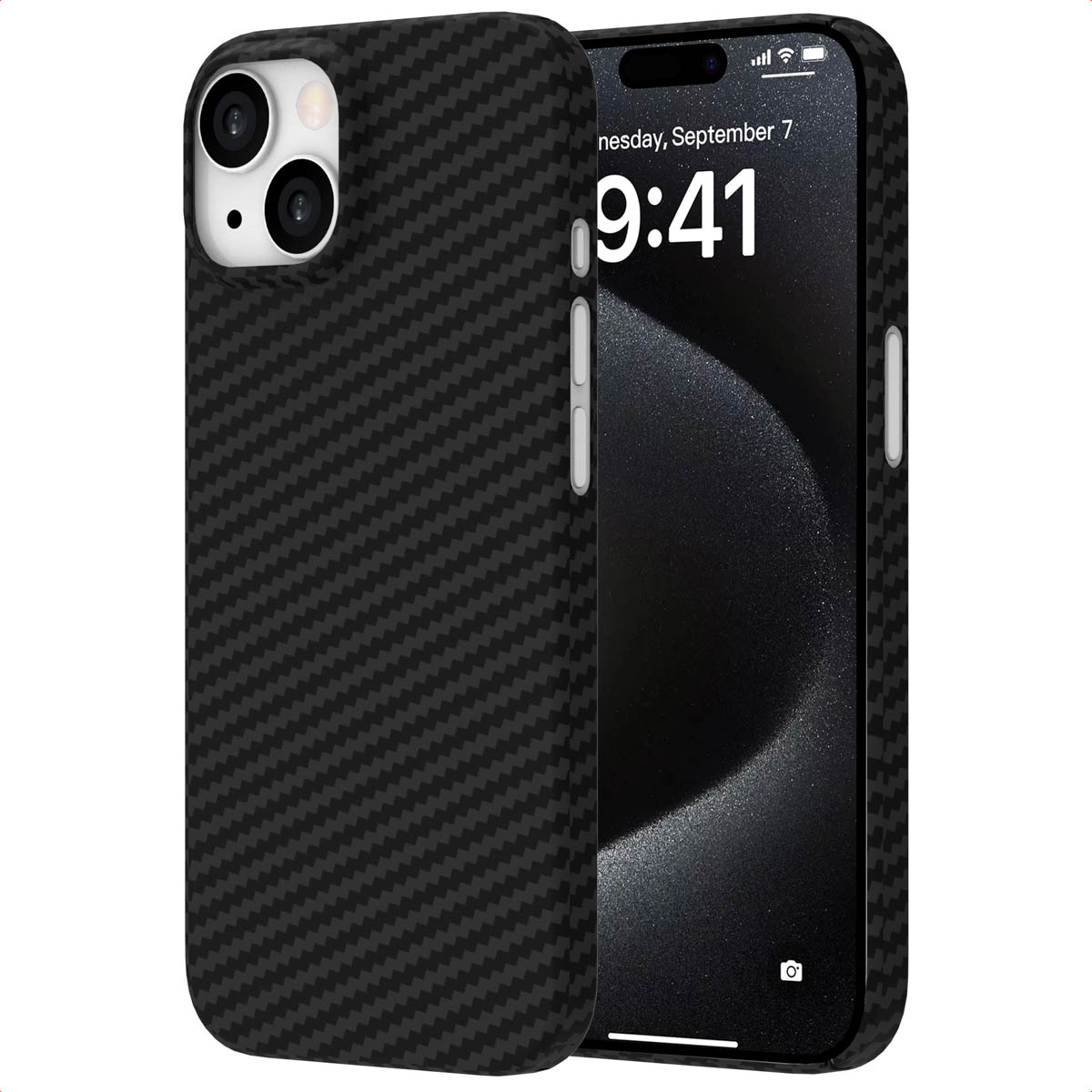 Accezz MagSafe Kevlar® Backcover voor de Apple iPhone 15 - Zwart