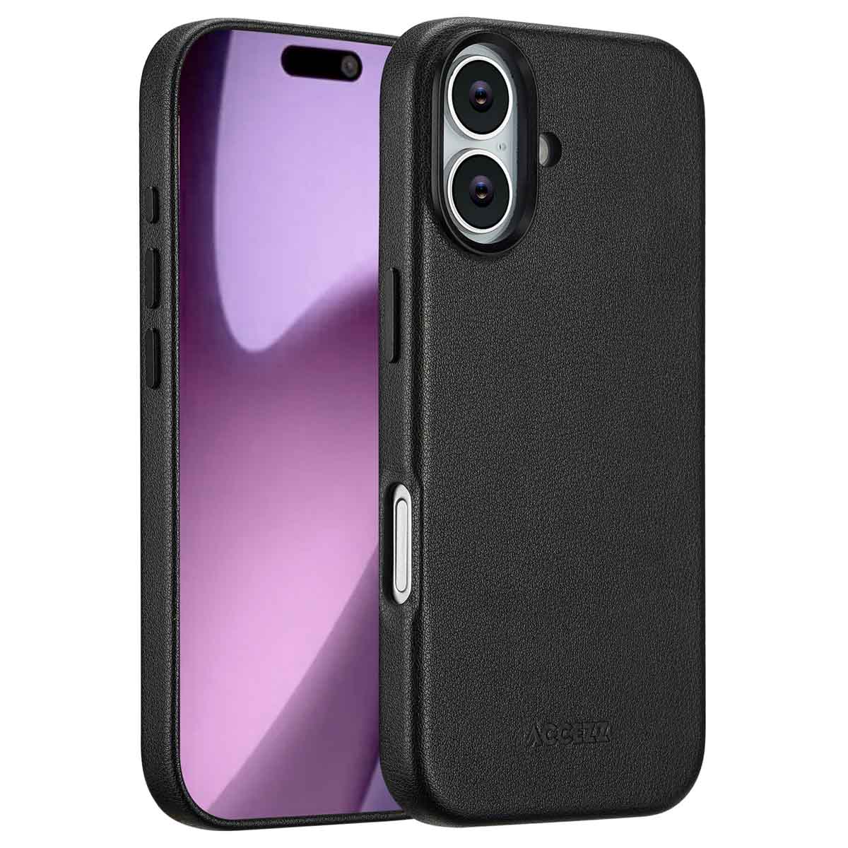 Accezz MagSafe Leather Backcover voor de Apple iPhone 17 - Onyx Black