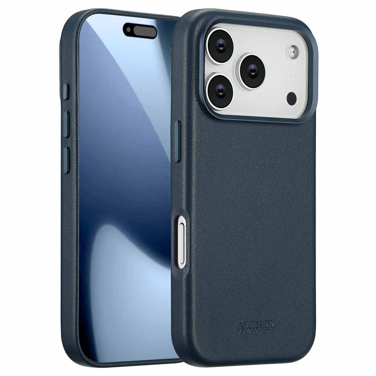 Accezz MagSafe Leather Backcover voor de Apple iPhone 17 Pro - Nightfall Blue