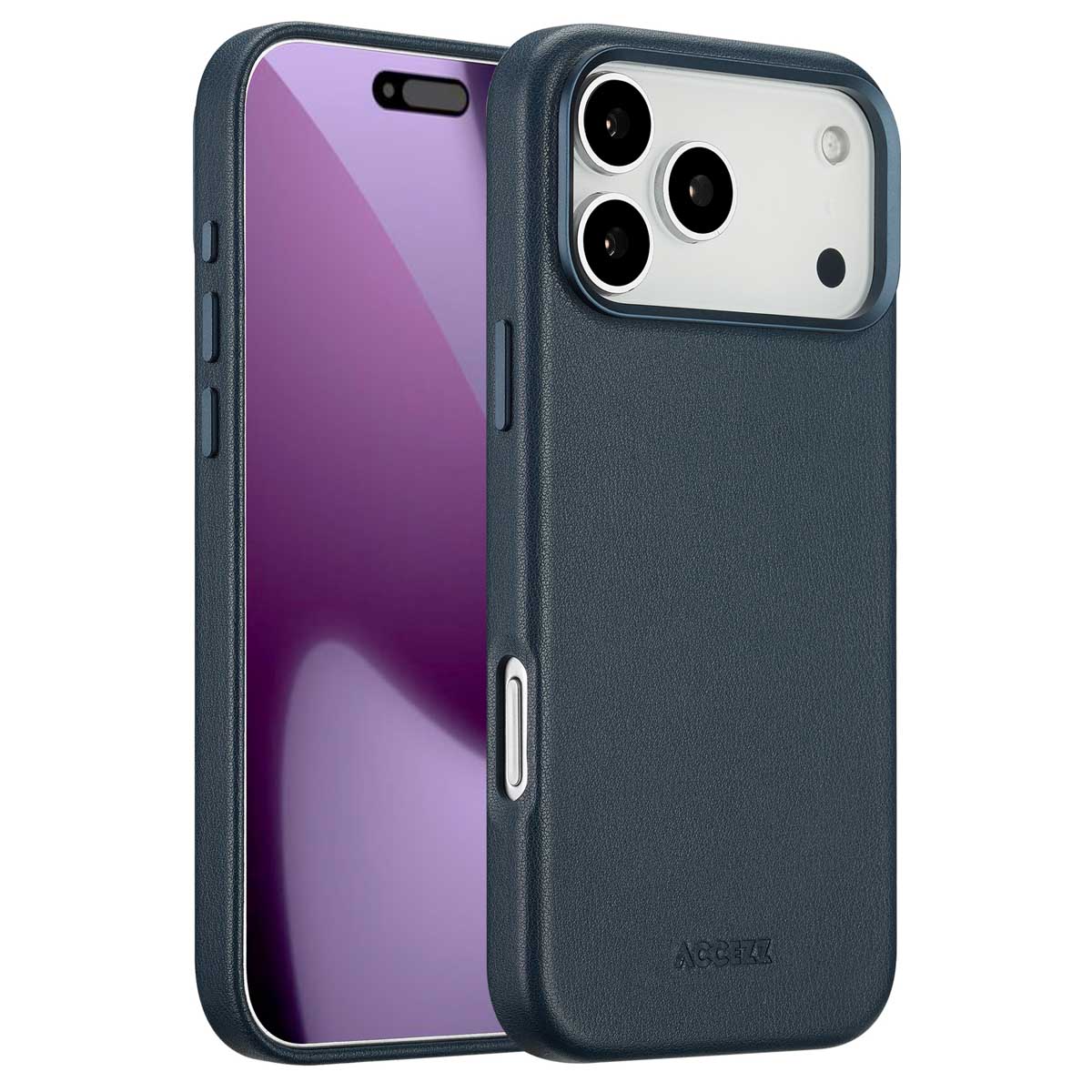 Accezz MagSafe Leather Backcover voor de Apple iPhone 17 Pro Max - Nightfall Blue