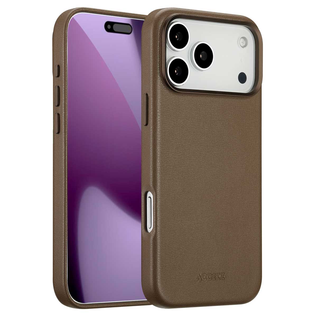 Accezz MagSafe Leather Backcover voor de Apple iPhone 17 Pro Max - Coffee Brown