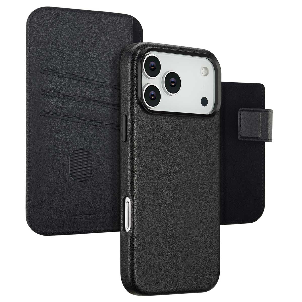 Accezz Leather Bookcase 2-in-1 met MagSafe voor de Apple iPhone 17 Pro Max - Onyx Black