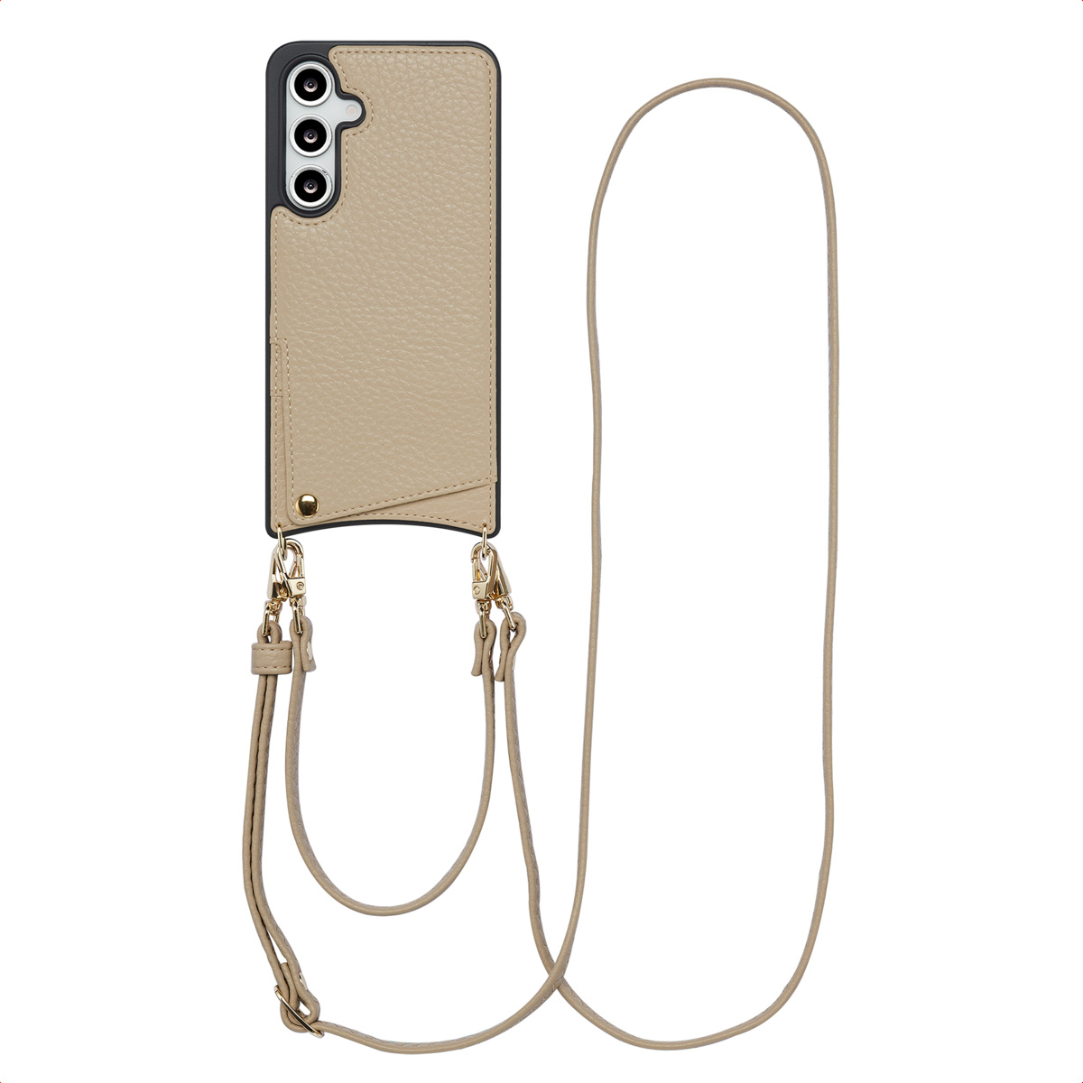 Selencia Nova Telefoonhoes met Koord en Pashouder voor de Samsung Galaxy S24 FE - Beige