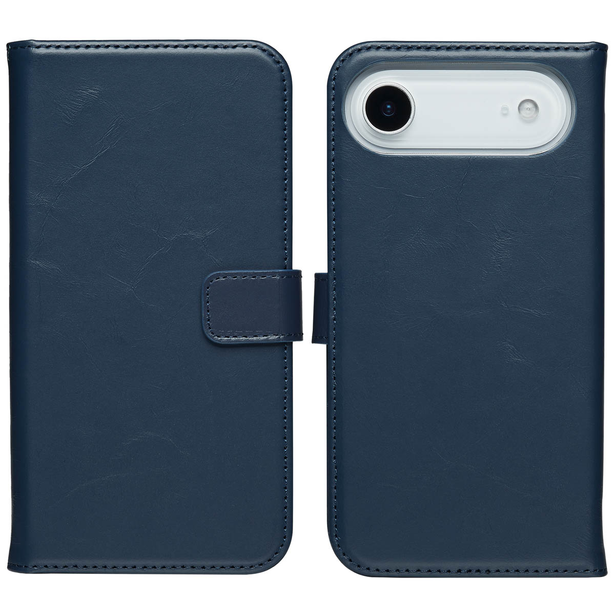 Selencia Echt Leren Bookcase voor de Apple iPhone Air - Blauw