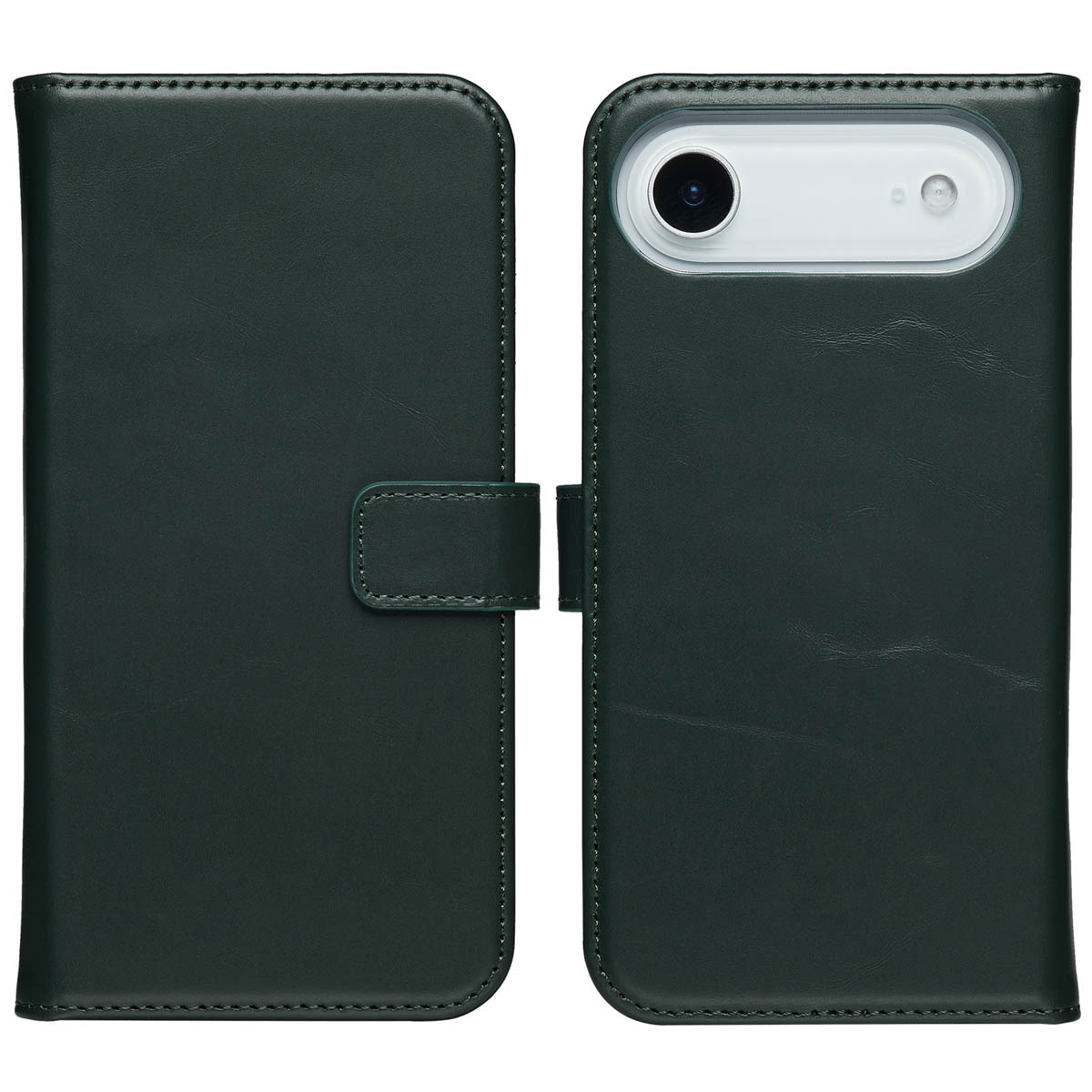 Selencia Echt Leren Bookcase voor de Apple iPhone Air - Groen