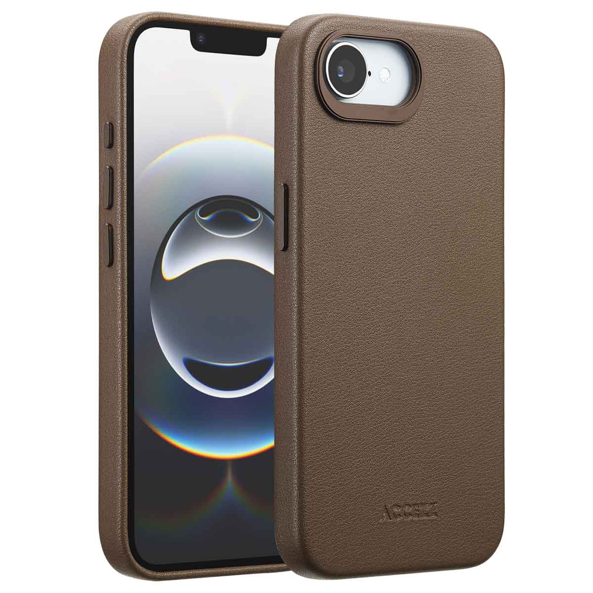Accezz MagSafe Leather Backcover voor de Apple iPhone 17e / 16e - Coffee Brown