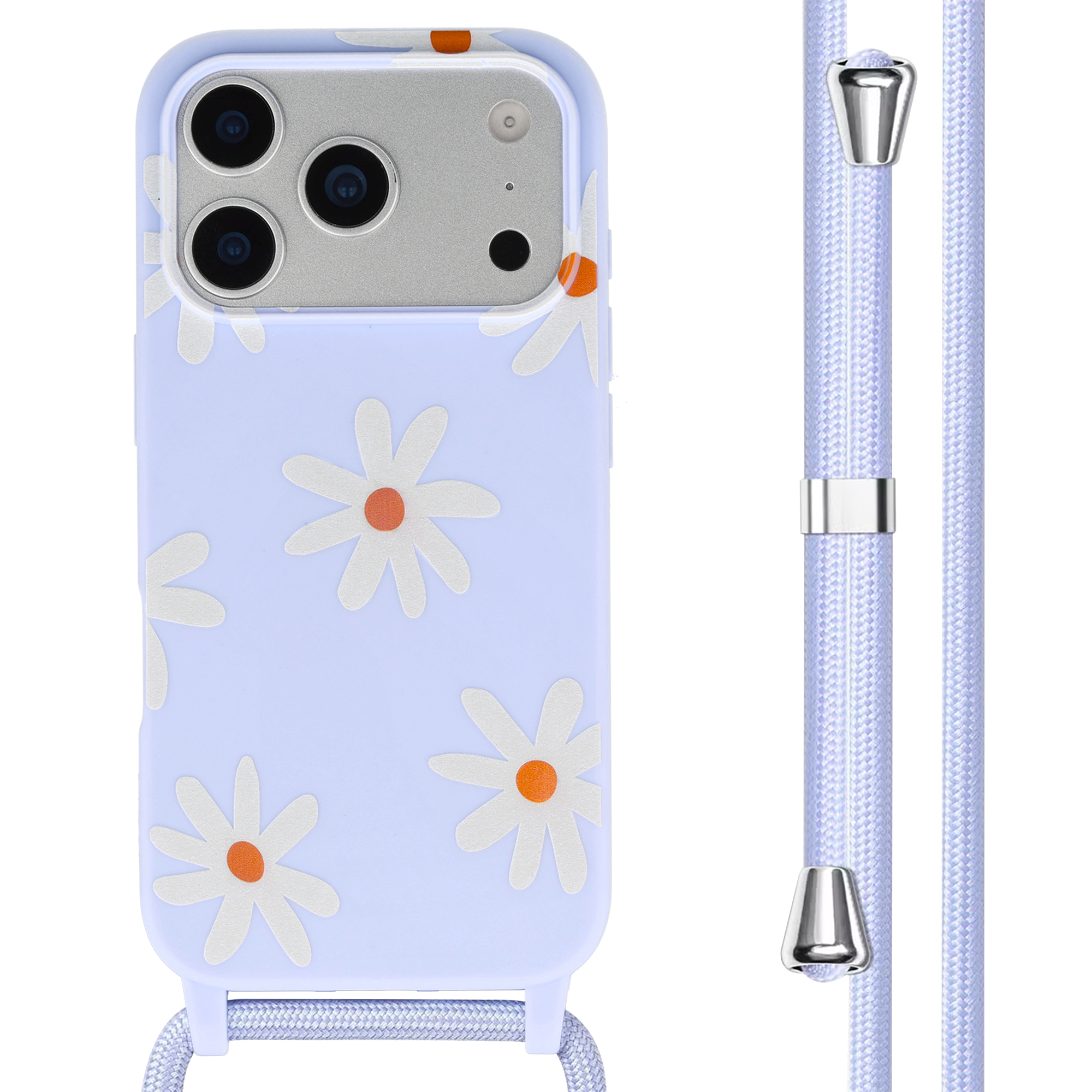 imoshion Coque design en silicone avec cordon Apple iPhone 17 Pro Max - Lila Flower Distance