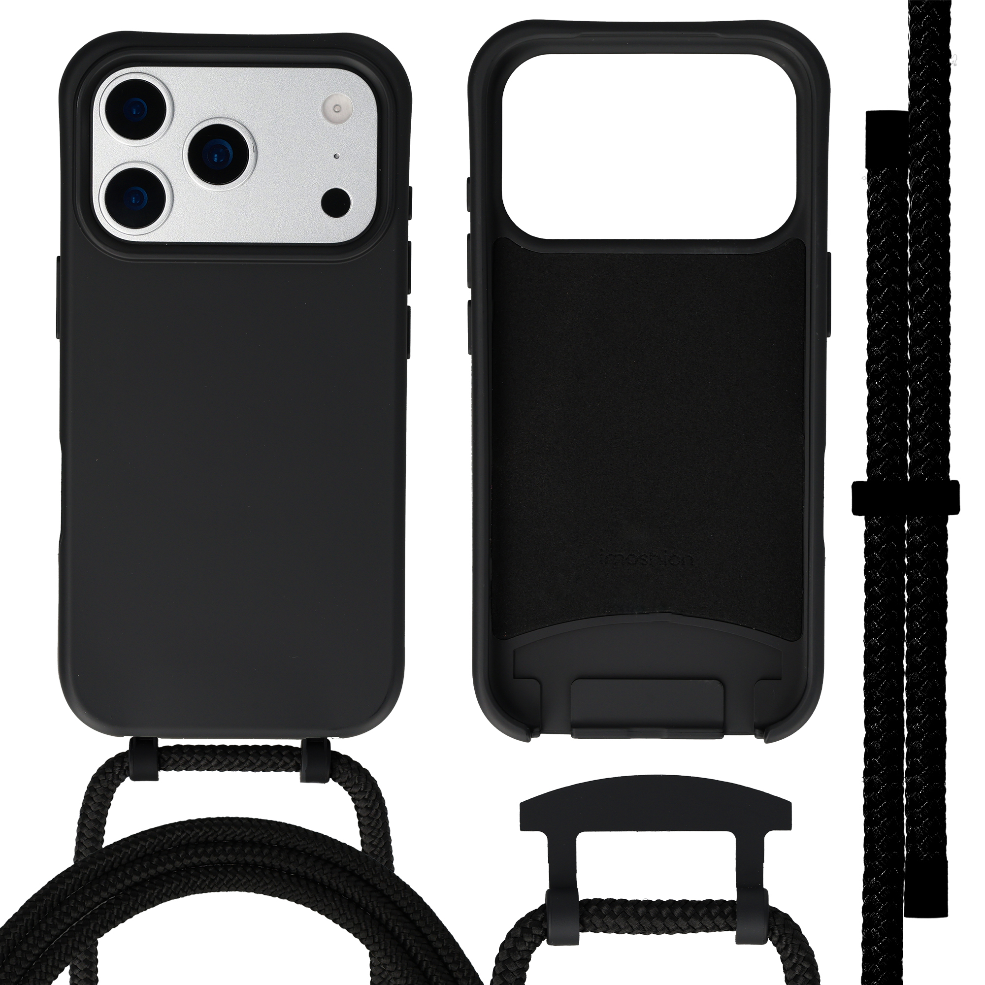 imoshion Coque arrière Color avec cordon amovible et MagSafe Apple iPhone 17 Pro Max - Noir