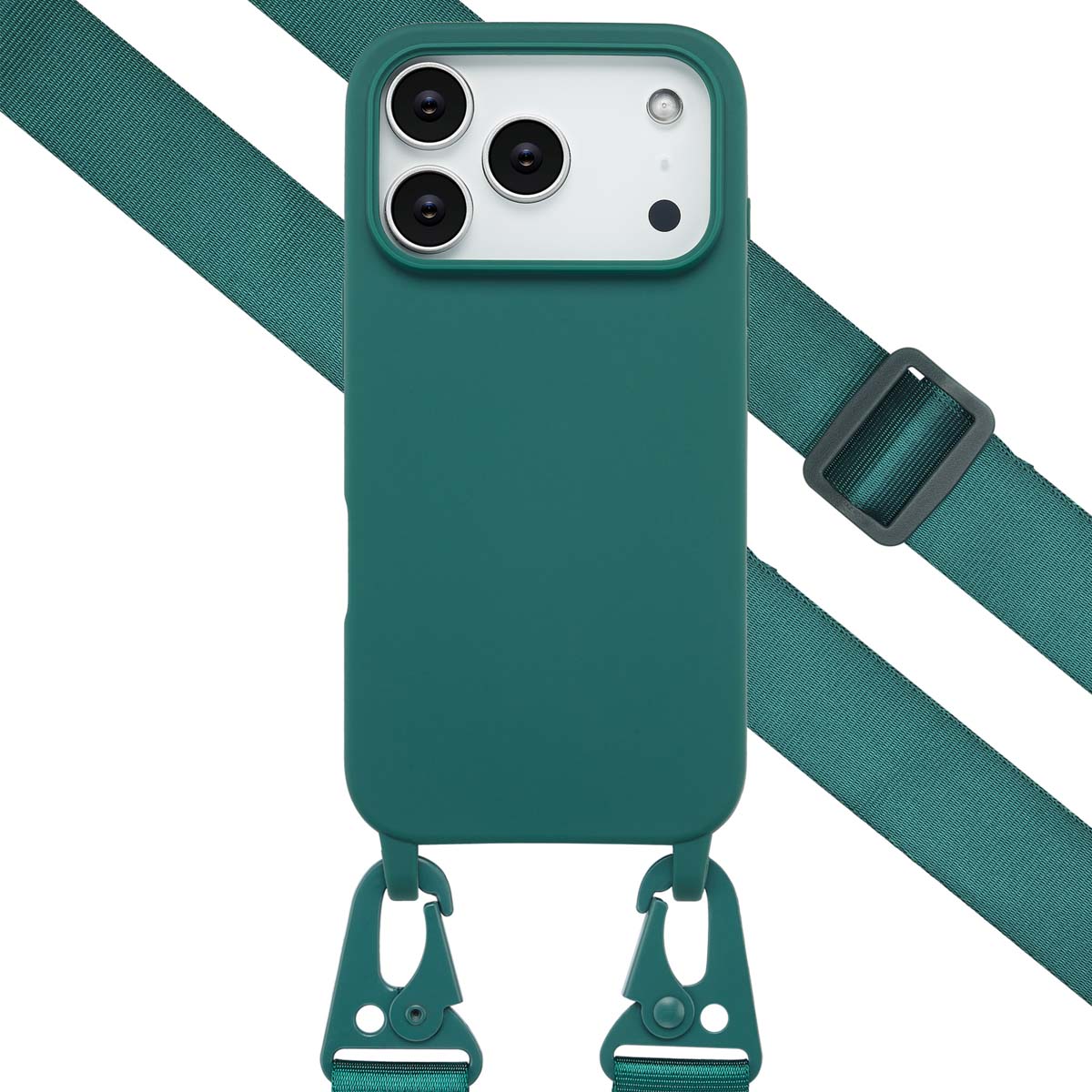 Selencia Coque silicone avec cordon amovible Apple iPhone 17 Pro - Vert foncé
