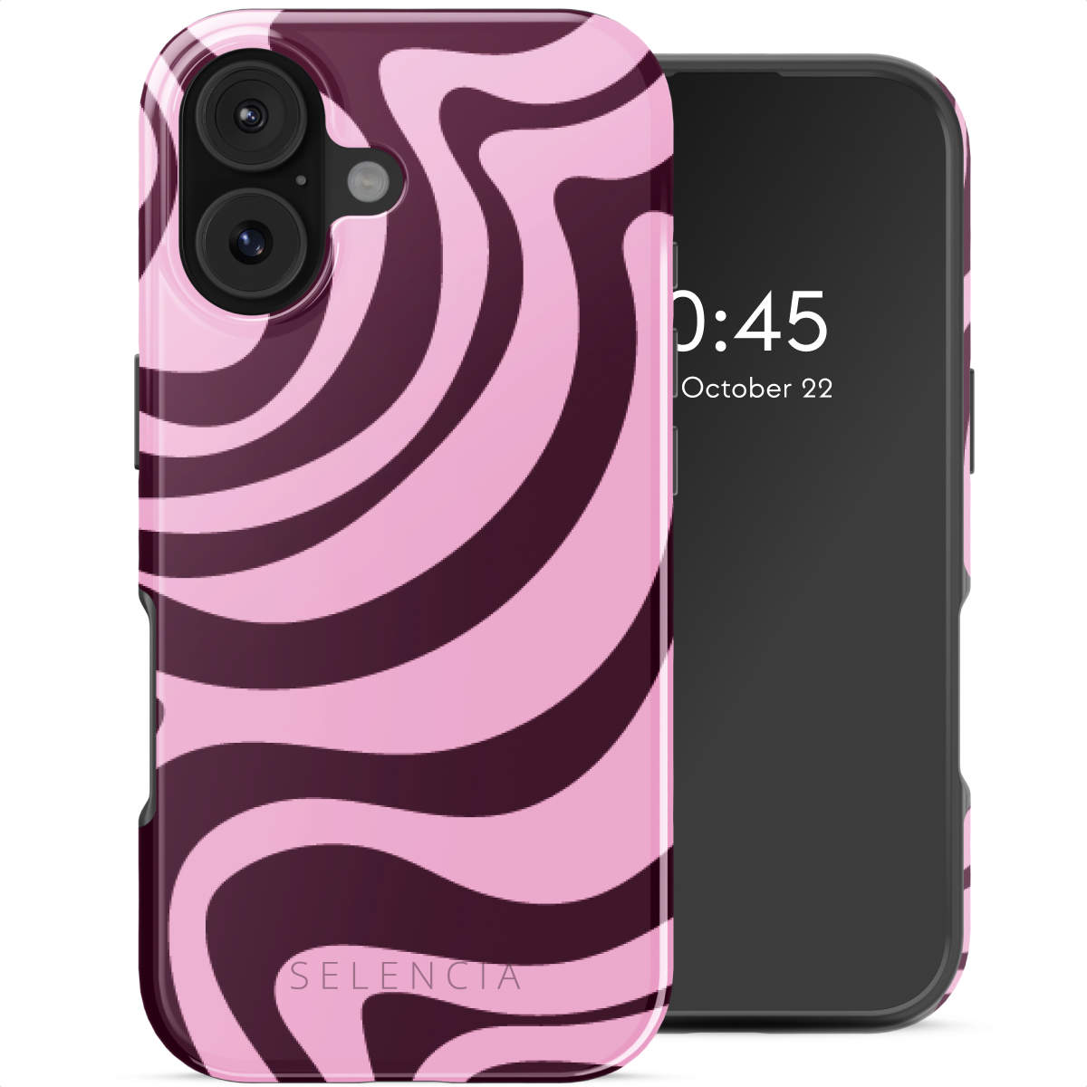 Selencia Vivid Backcover met MagSafe voor de Apple iPhone 17 - Wavy Swirl Pink Plum