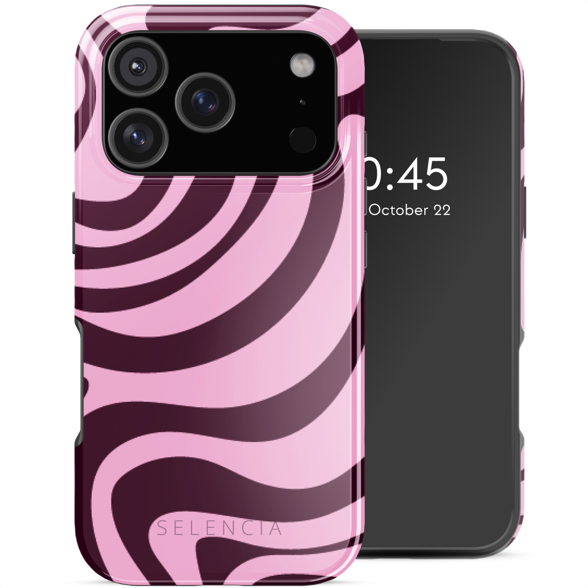 Selencia Coque arrière Vivid avec MagSafe Apple iPhone 17 Pro - Wavy Swirl Pink Plum