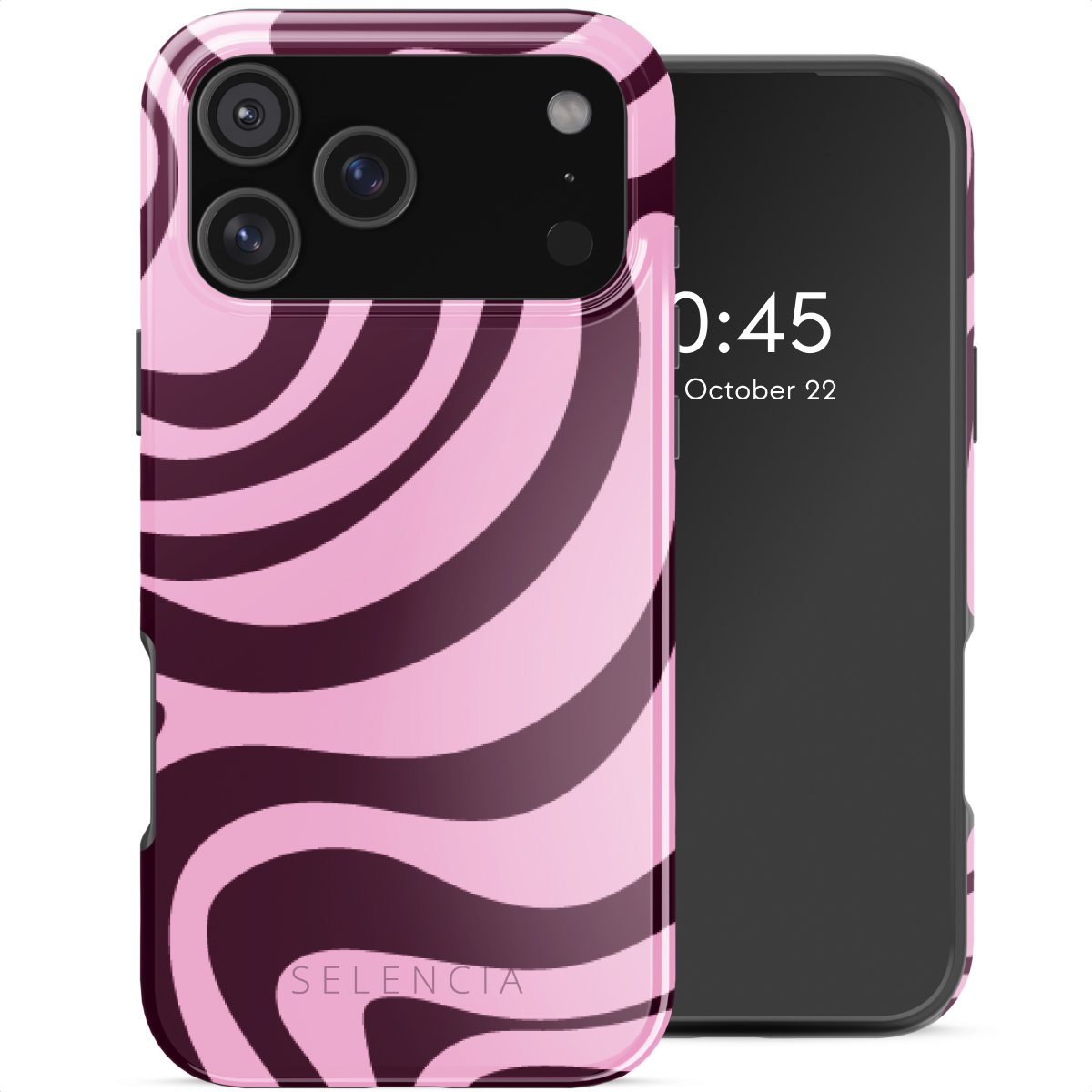 Selencia Coque arrière Vivid avec MagSafe Apple iPhone 17 Pro Max - Wavy Swirl Pink Plum