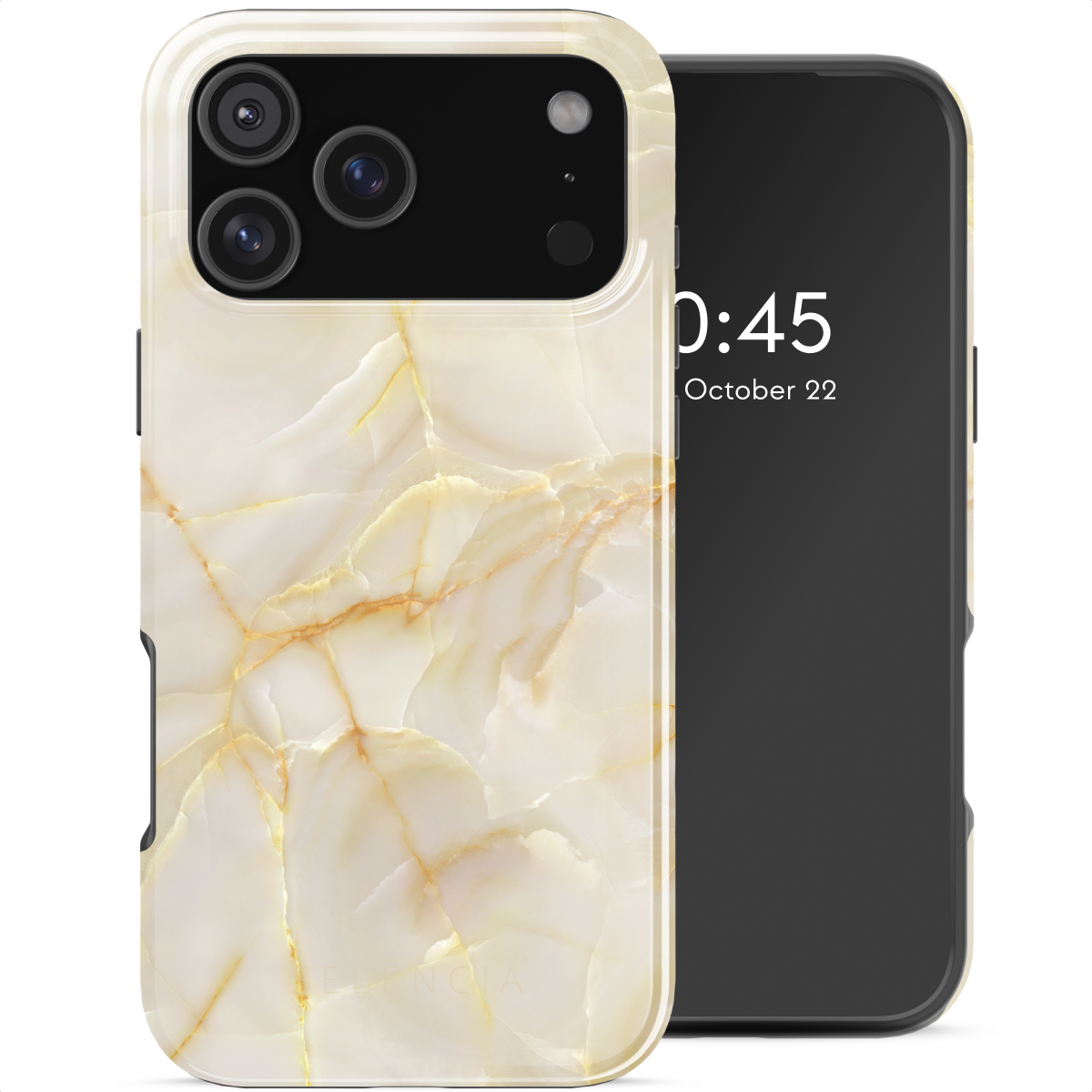 Selencia Coque arrière Vivid avec MagSafe Apple iPhone 17 Pro Max - Golden Beige Marble