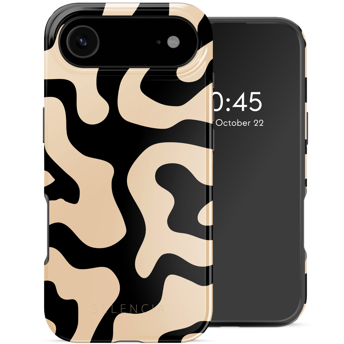 Selencia Coque arrière Vivid avec MagSafe Apple iPhone Air - Art Wave Black