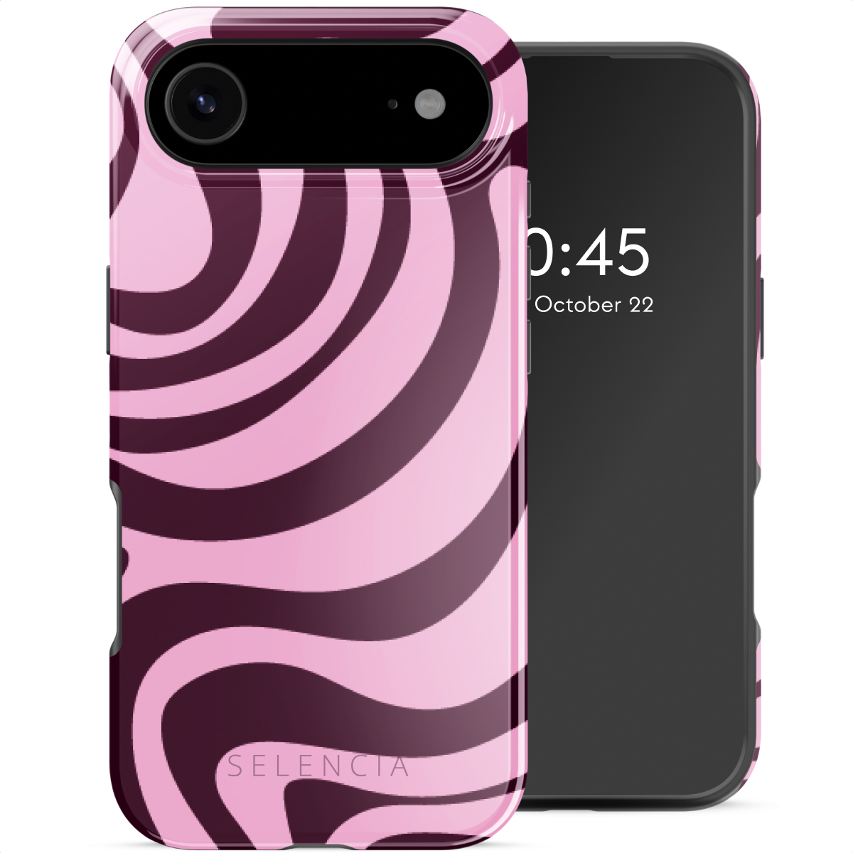Selencia Coque arrière Vivid avec MagSafe Apple iPhone Air - Wavy Swirl Pink Plum